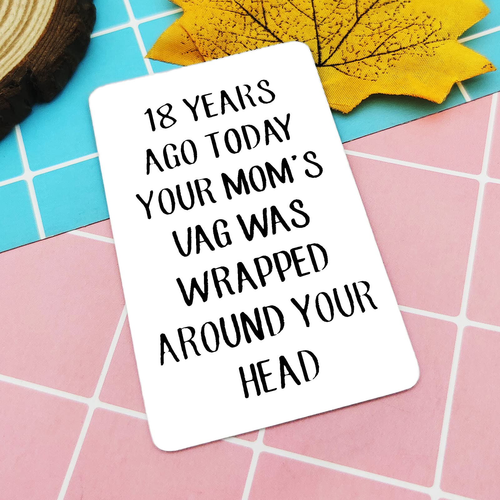 Funny 18th Birthday Card - Engraved Metal Wallet Insert Gift for Men & Women | Perfect 18th Birthday Present for Son, Daughter, Teens, Boys & Girls | Great for Graduation, Milestone Celebrations & Special Occasions
