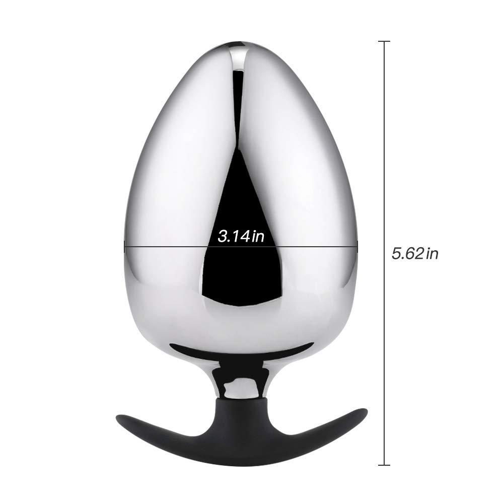 Romi Large Metal Anal Plug - Heavy Duty Stainless Steel Butt Plug for Men & Women - Extra Size for Advanced Users - Perfect for BDSM, Anal Training & Sensual Play