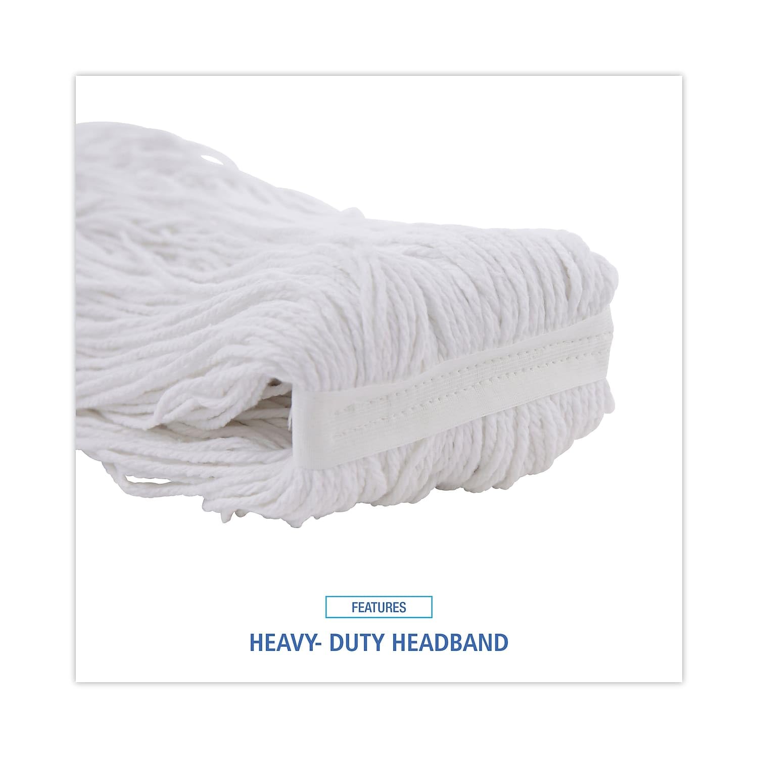Boardwalk BWK232R Premium Standard Mop Head - 32oz Rayon Fiber, White (12/Carton) - Ideal for Home Cleaning, Kitchen, Bathroom & Hard Floors