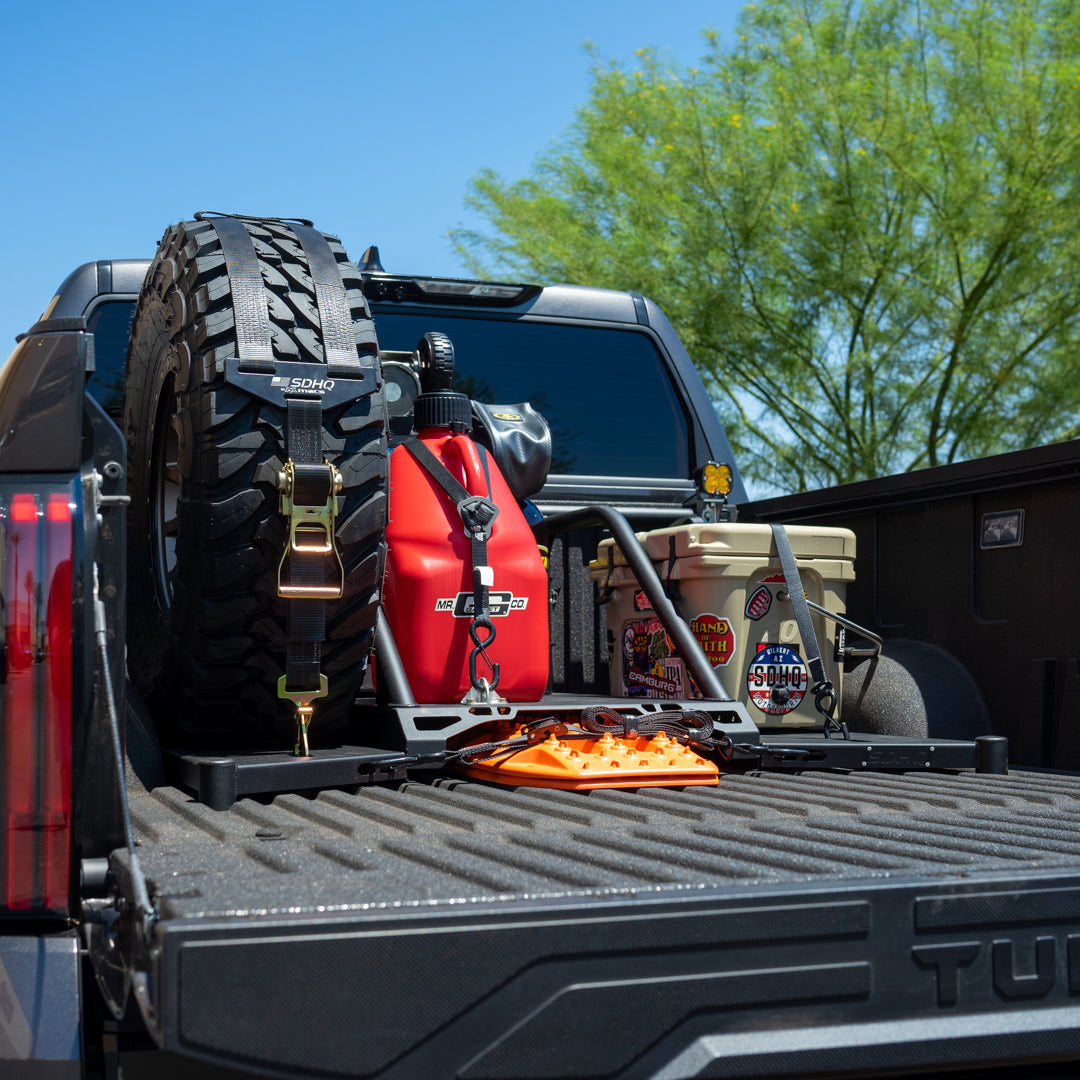 2022-2024 Toyota Tundra SDHQ Built-In Bed Chase Rack - Heavy Duty Off-Road Truck Accessory for Overlanding & Adventure Gear Storage