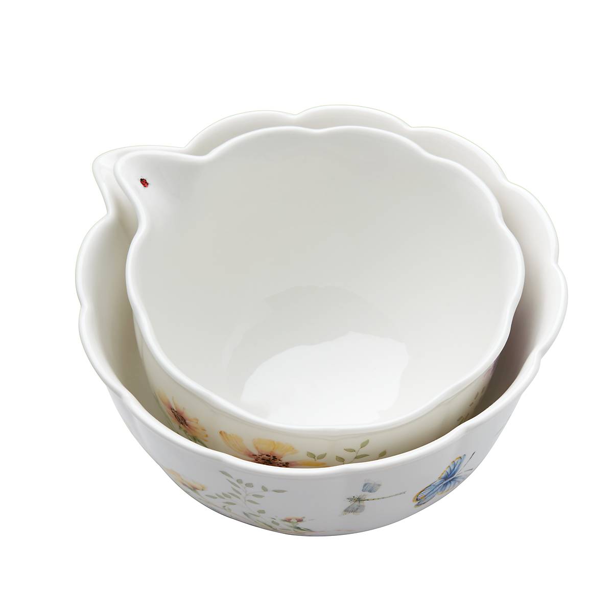 Butterfly Meadow 2-Piece Nesting Bowl Set - Durable Stackable Mixing Bowls for Baking, Cooking & Food Prep - Perfect for Kitchen, Picnics & Entertaining