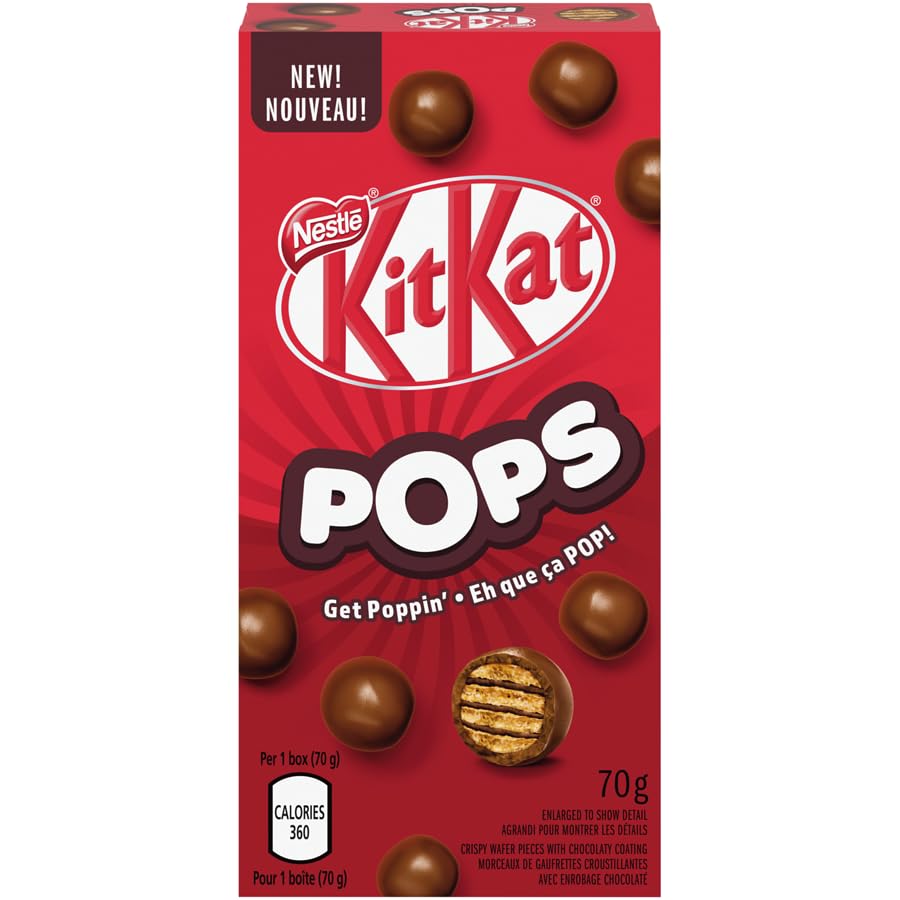 Kit Kat Pops Milk Chocolate Snacks - 70g/2.47oz (Pack of 3) - Crunchy Wafer Candy Bites - Perfect for Office Snacks, Party Favors & Gift Baskets - Shipped from Canada