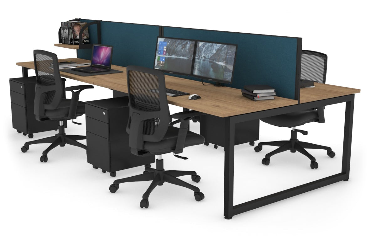 Quadro Loop Legs 4 Person Office Workstation Desk - 1800L x 700W - Modern Collaborative Workspace Solution for Team Projects & Office Meetings