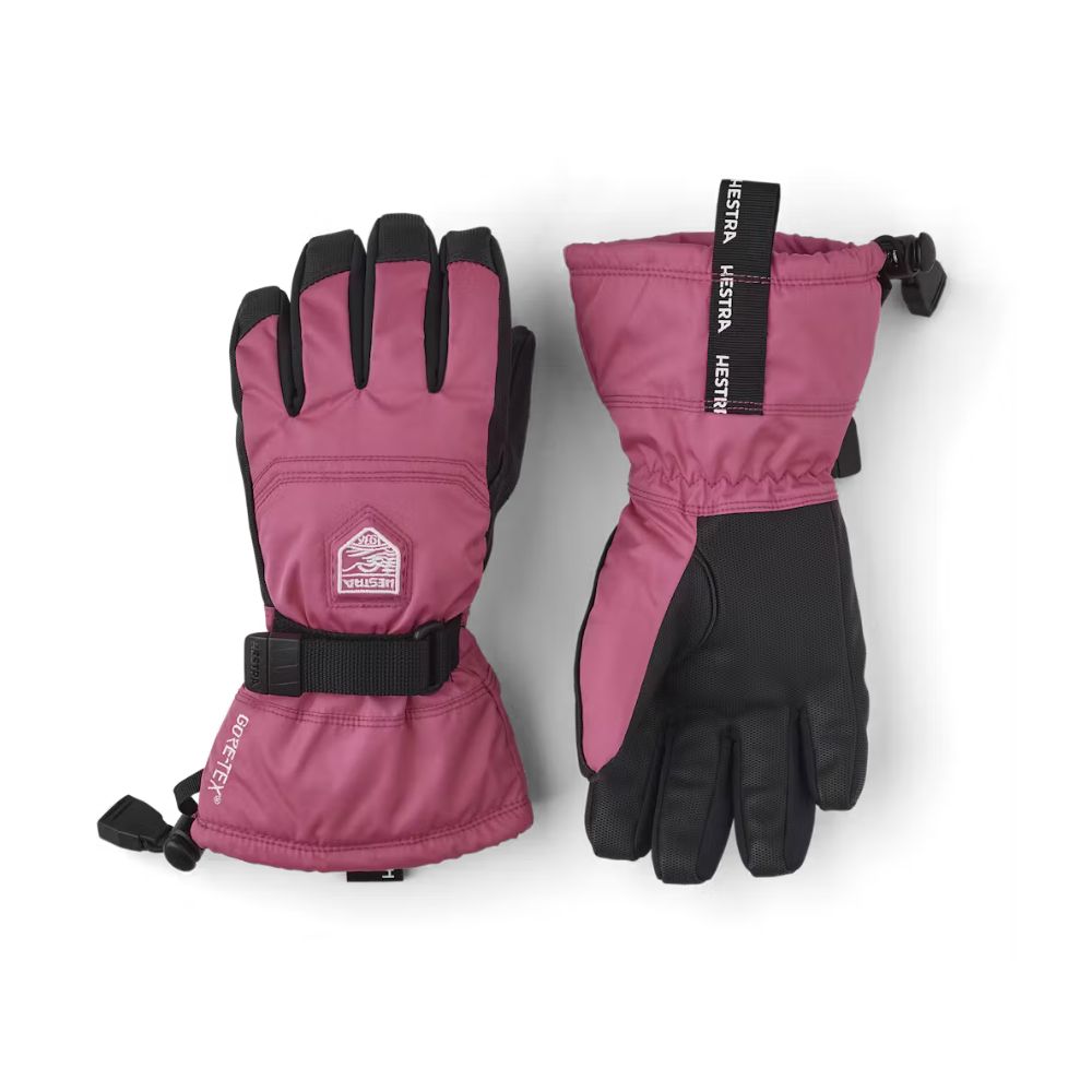 Hestra Gore-Tex Gauntlet Junior 5-Finger Ski Gloves for Kids - Waterproof & Warm Winter Gloves - Fuchsia Pink - Perfect for Skiing, Snowboarding & Outdoor Winter Activities