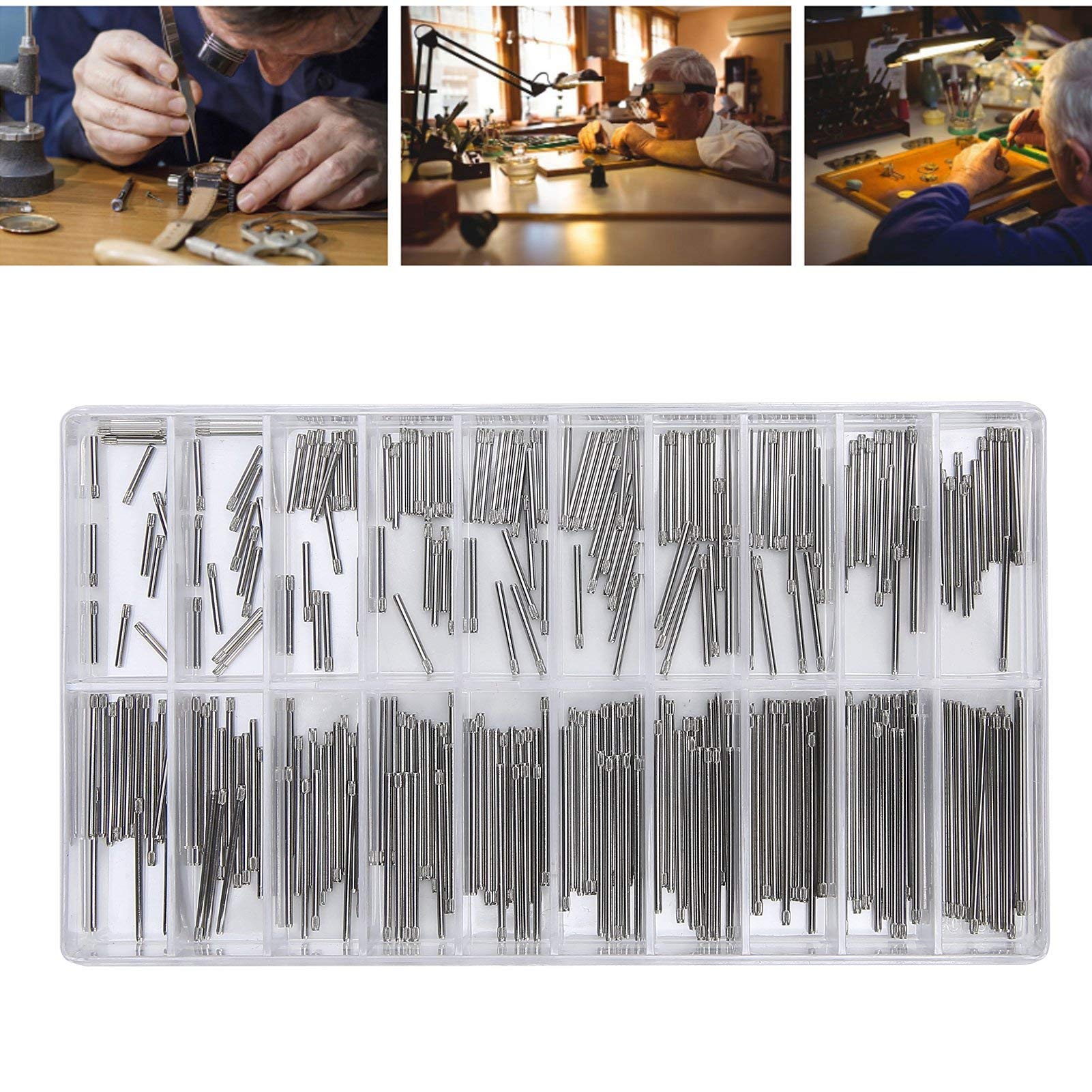 HURRISE 8-27mm Watch Band Link Pins Set - Professional Watch Repair Tools with Spring Pins for Watchmakers | Perfect for Watch Band Adjustment & Maintenance