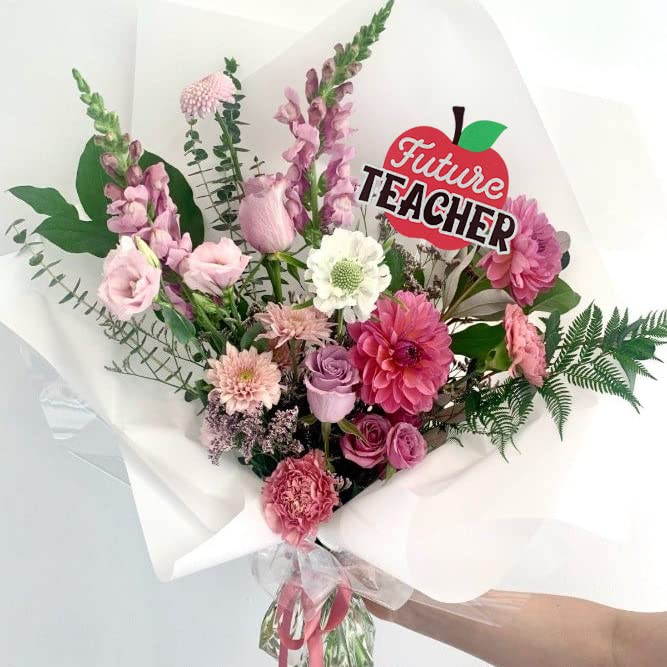 Future Teacher Cake Topper - Congrats Teacher Graduation Cake Decorations - Teacher Grad Party Supplies for Classroom Celebrations & Retirement Parties