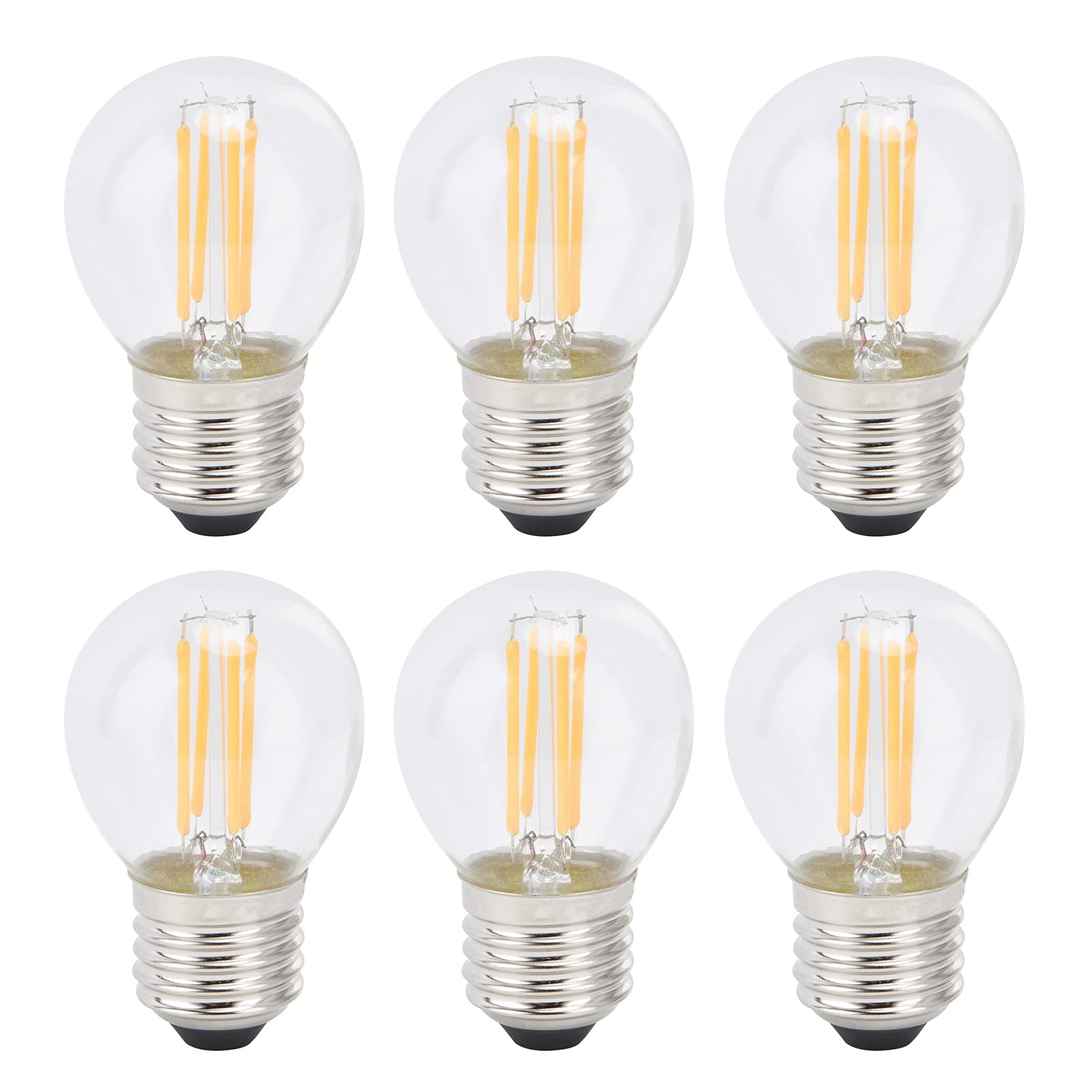 6Pcs Dimmable LED Filament Bulbs G45 E27 4W - Warm White 2700K, 110V Stepless Dimming, Vintage Edison Style for Home, Restaurant & Cafe Lighting - Perfect for Chandeliers, Pendant Lights & Decorative Fixtures