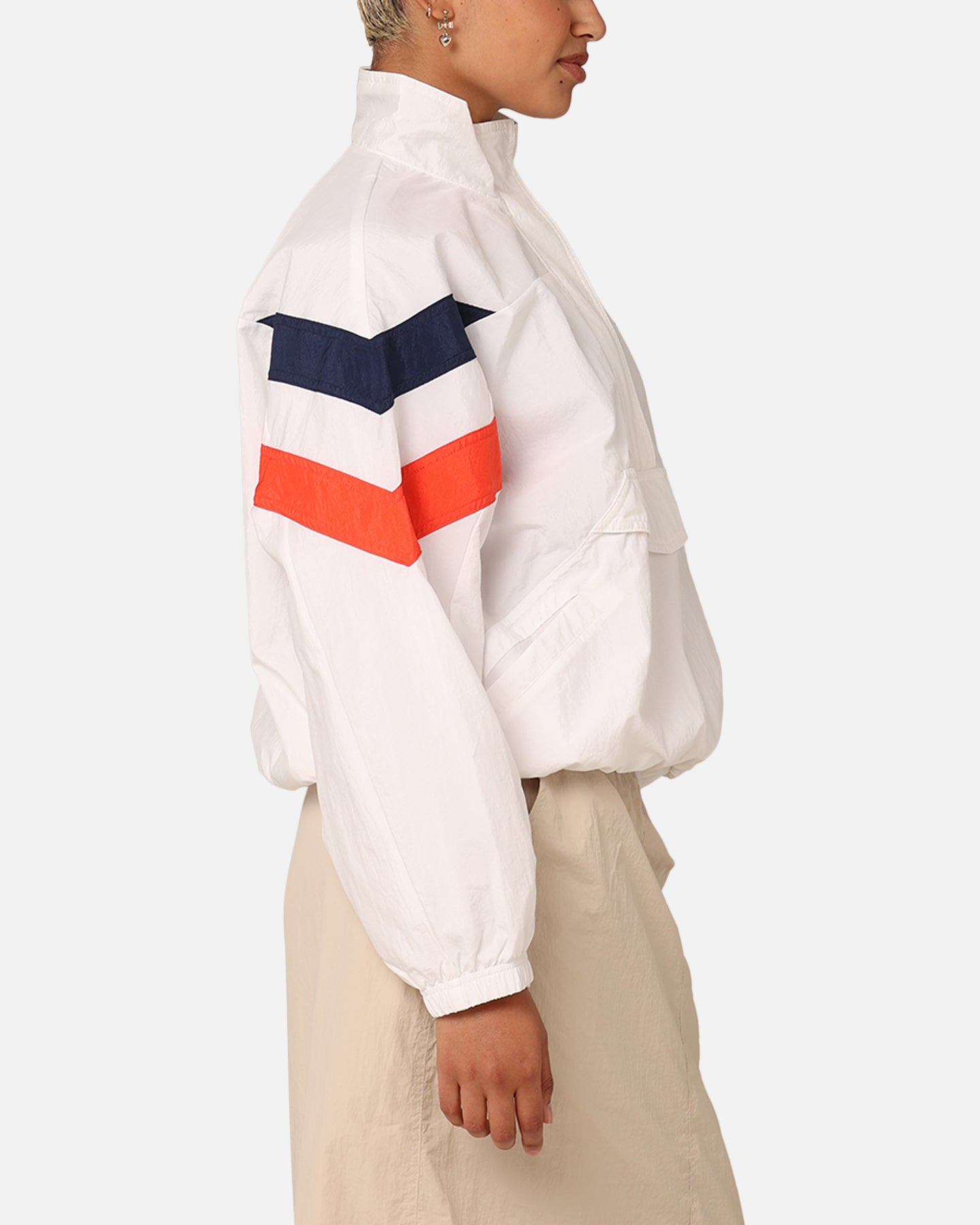Adidas Women's Half Zip Windbreaker Jacket - Lightweight Water-Resistant Running Hoodie (Cloud White) for Outdoor Jogging & Casual Wear