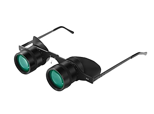 10X Magnification Head-Mounted Binoculars for Fishing, Theater, Concerts & Sports - Lightweight HD Optics with Adjustable Strap (Green) - Perfect for Outdoor Adventures, Bird Watching & Night Events