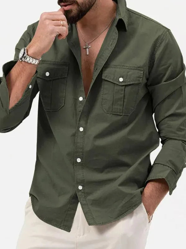 Multi Pocket Men's Casual Shirt - Stylish Comfort for Outdoor Adventures & Everyday Wear