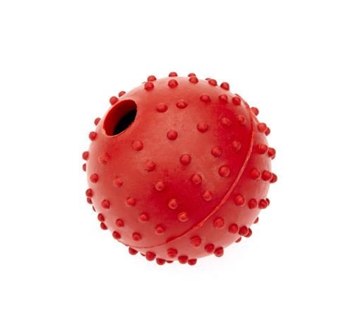 Rubber Pimple Ball with Bell - 40mm Red Sensory Toy for Dogs & Stress Relief - Perfect for Pet Training, Anxiety Relief, and Hand Exercise