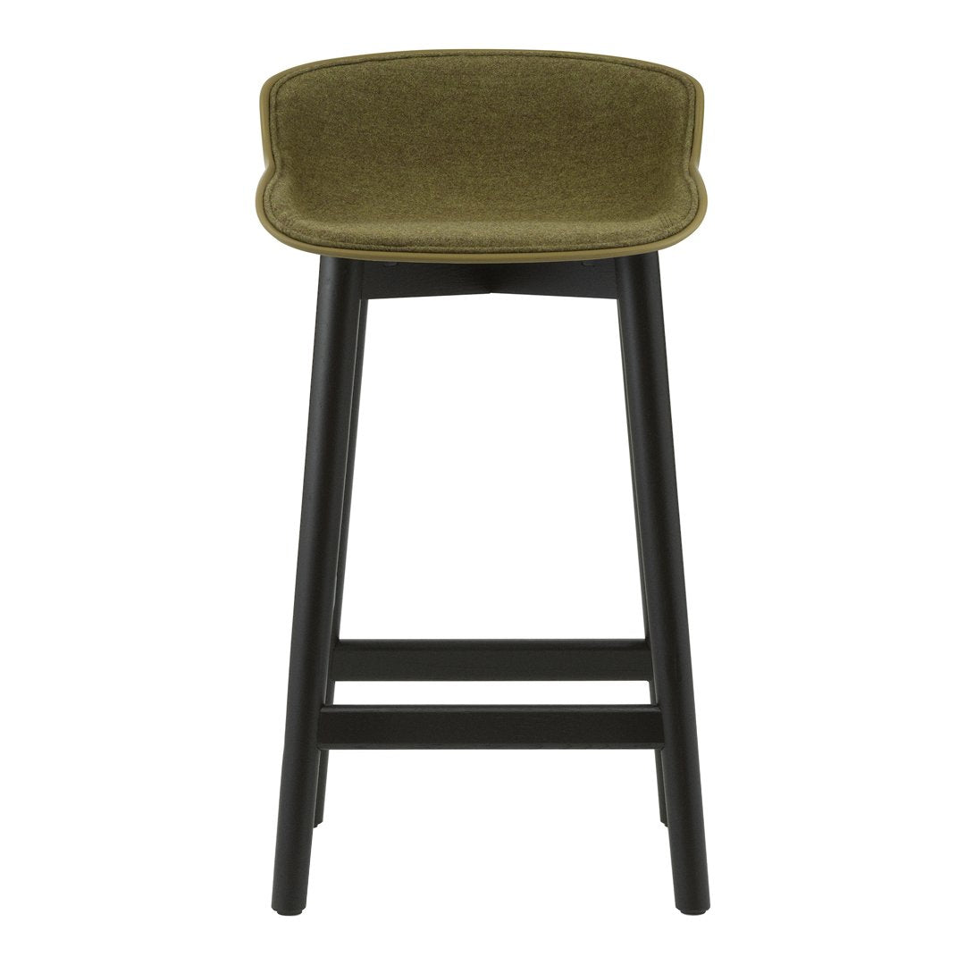 Premium Hyg Counter Stool with Front Upholstered Seat and Wood Base - Perfect for Kitchen Islands, Bars & Breakfast Nooks
