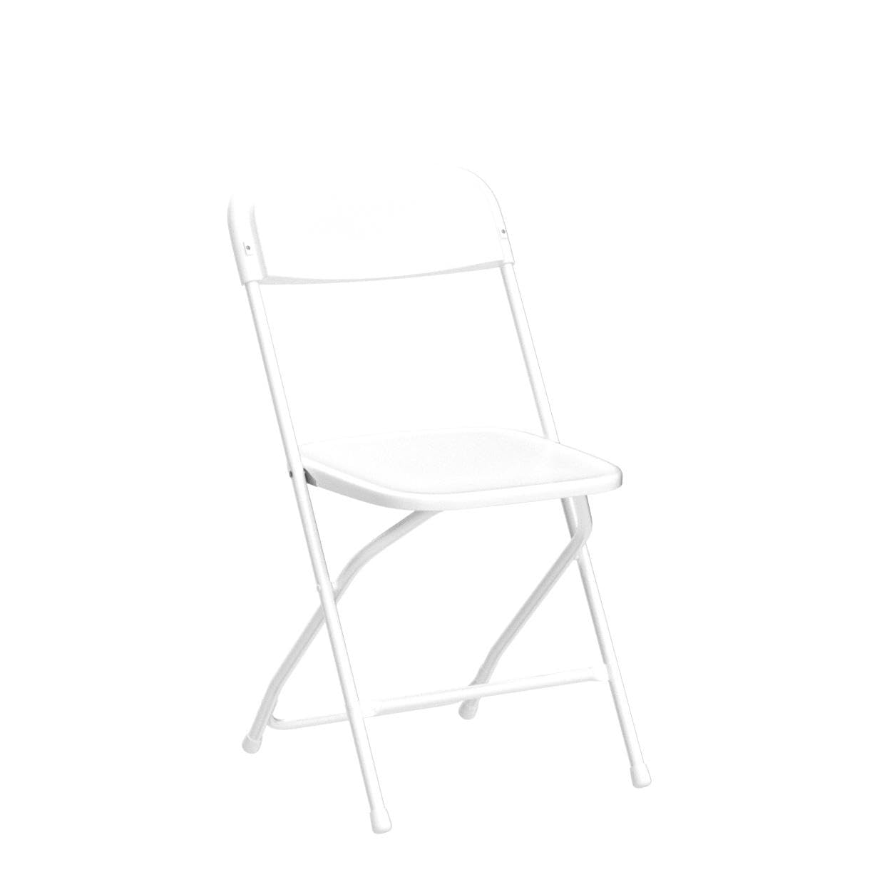 LUCKYERMORE White Plastic Folding Chairs - Heavy Duty Stackable Commercial Chairs with Steel Frame for Indoor & Outdoor Use - 330lbs Capacity (12 Pack) - Perfect for Office, Wedding, Party, Picnic, School, and Events