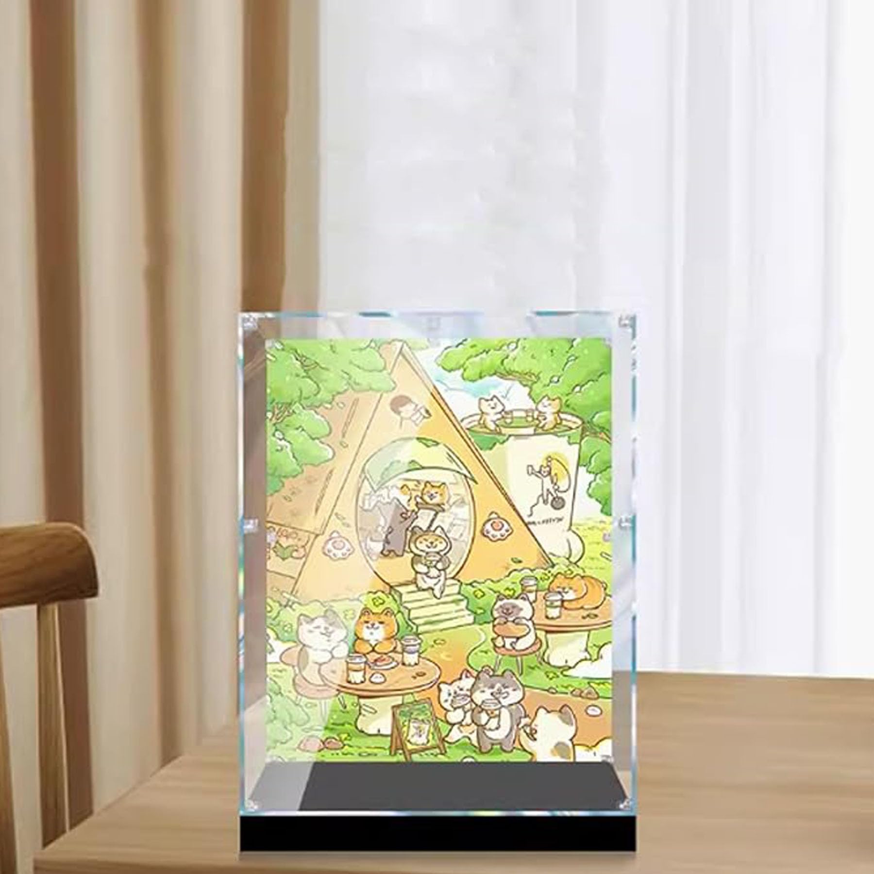Clear Acrylic Display Case for Lego Cat Model Kit 721349 - Dustproof Showcase for Dolls & Collectibles - Perfect for Home Decoration, Gift Display, and Dust Protection