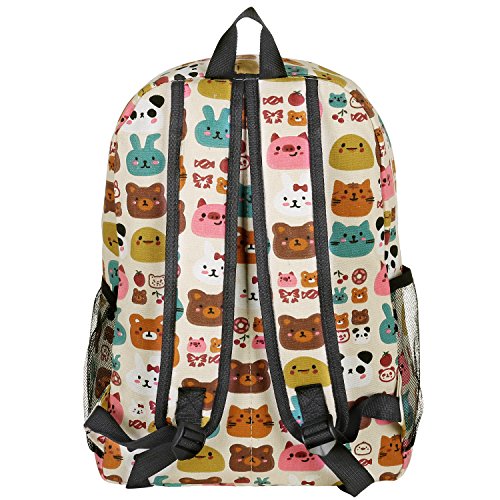 16 Inch Forest Animal Print Kids Backpack for Elementary School - Durable Canvas Backpack for Boys & Girls - Perfect for School, Travel & Outdoor Adventures | MGGEAR