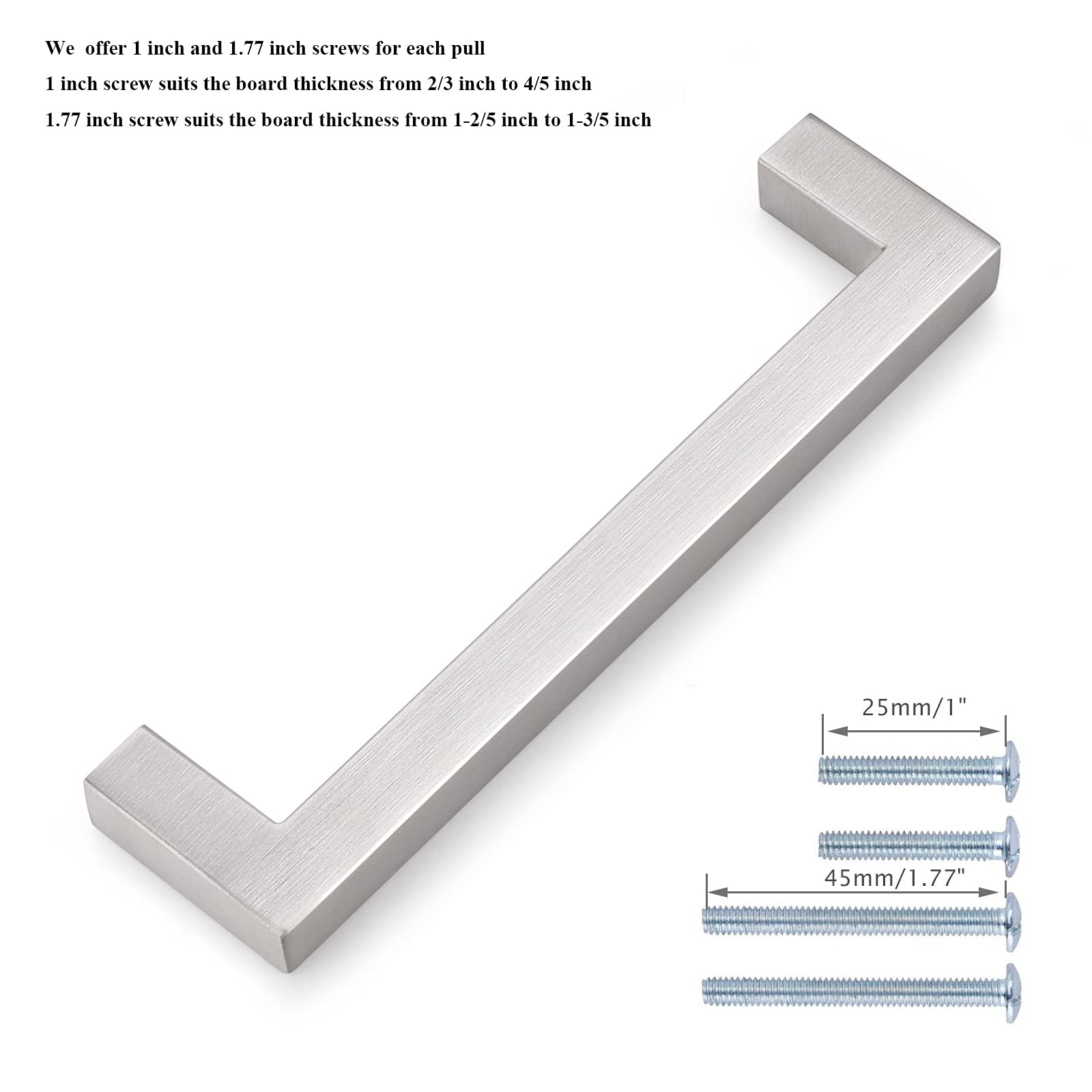 5 Pack Square Bar Cabinet Handles 5