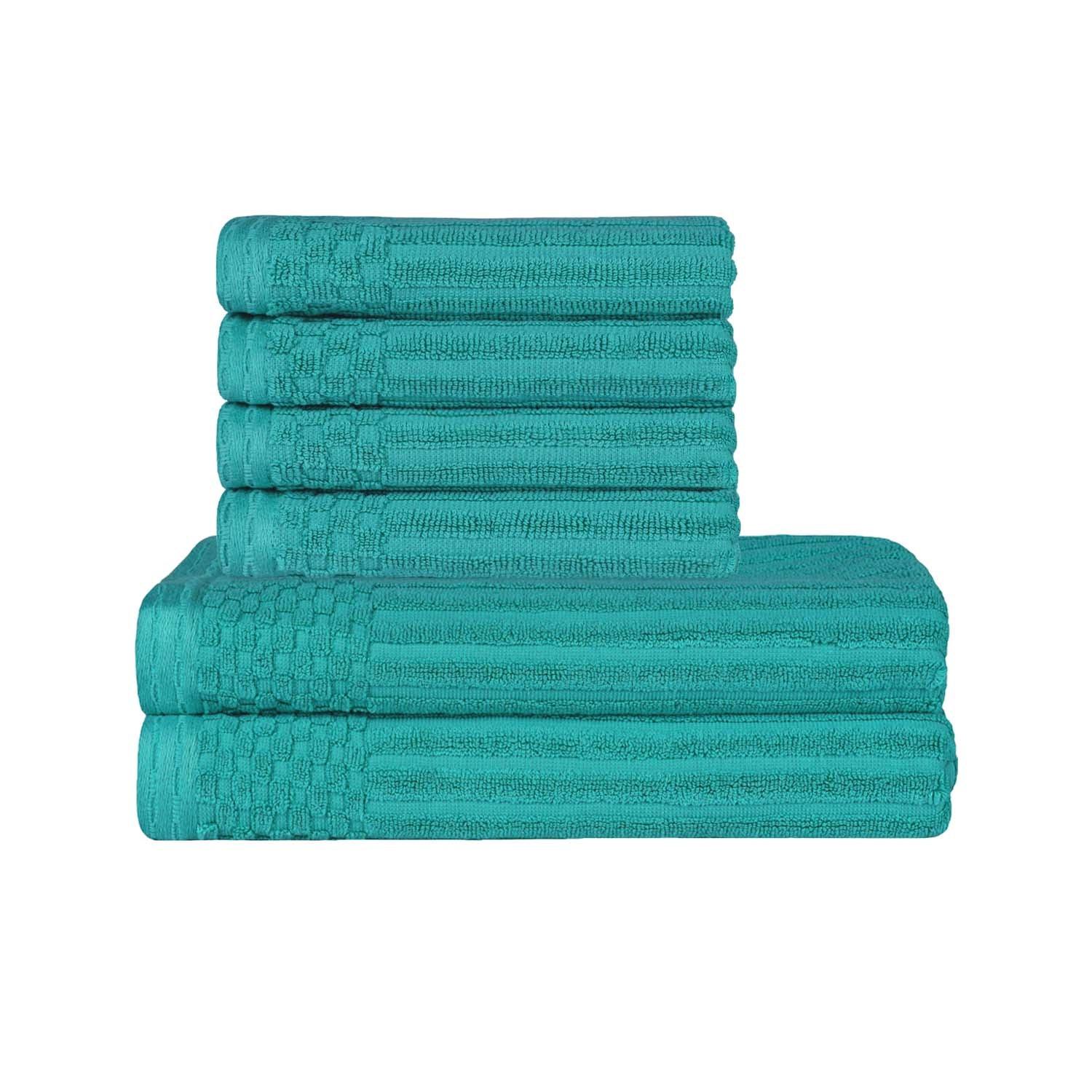 Premium Soho Ribbed Textured Cotton Bath Towel Set - Ultra Absorbent & Quick Dry Hand & Bath Towels for Spa, Gym & Luxury Home Use