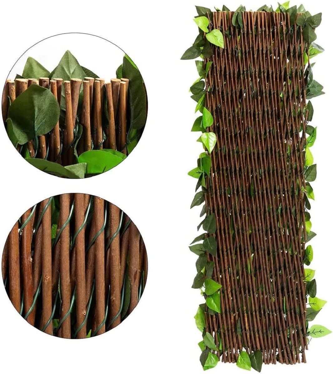 DOEWORKS Expandable Fence Privacy Screen for Balcony, Patio & Outdoor - Faux Ivy Fencing Panel for Garden, Backyard & Home Decor (4 Pack) - Perfect for Creating Private Outdoor Spaces & Enhancing Landscape Design