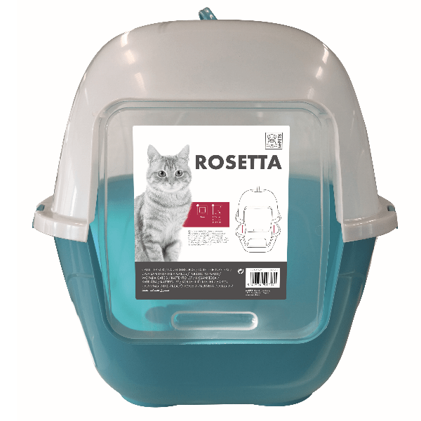 M PETS Rosetta Hooded Cat Litter Box - Odor Control Enclosed Litter Pan with Hood for Indoor Cats - Perfect for Small Spaces & Privacy Seeking Pets