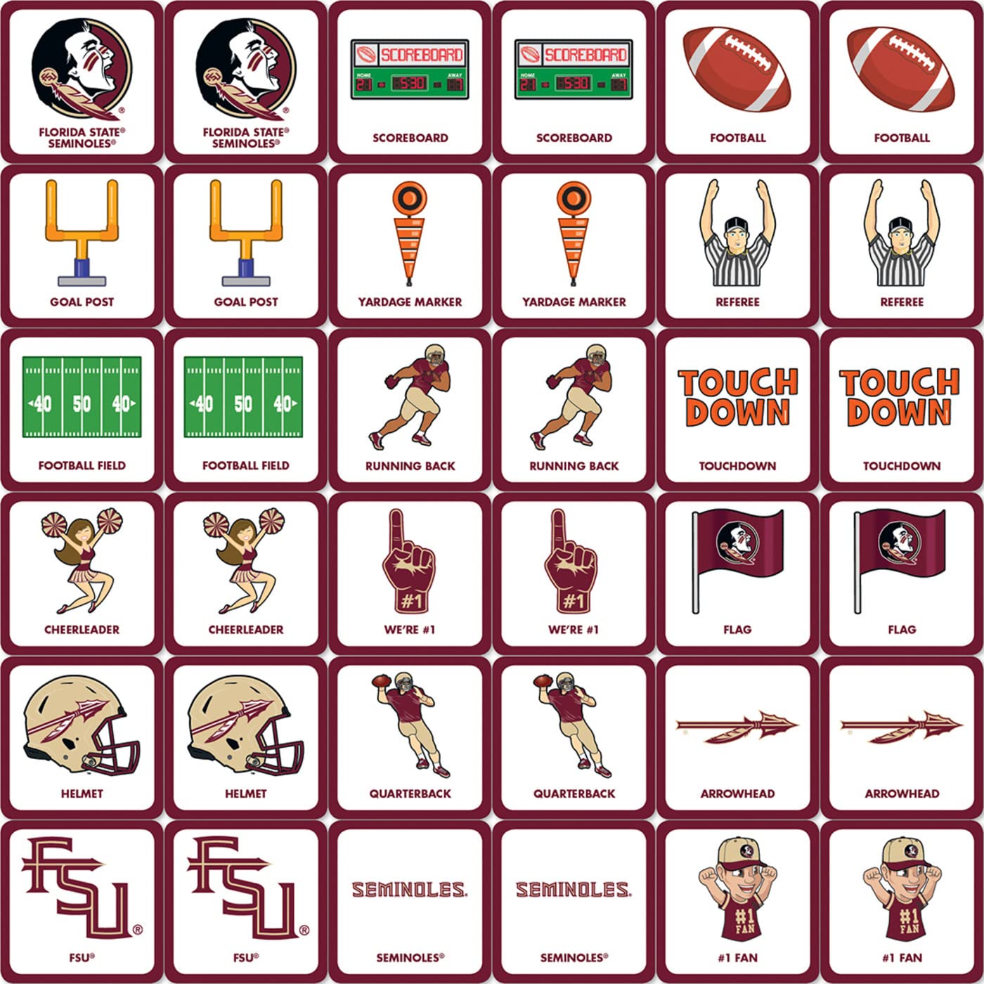 NCAA Unisex Matching Game Set - Perfect for Family Game Nights, Parties & Sports Fans