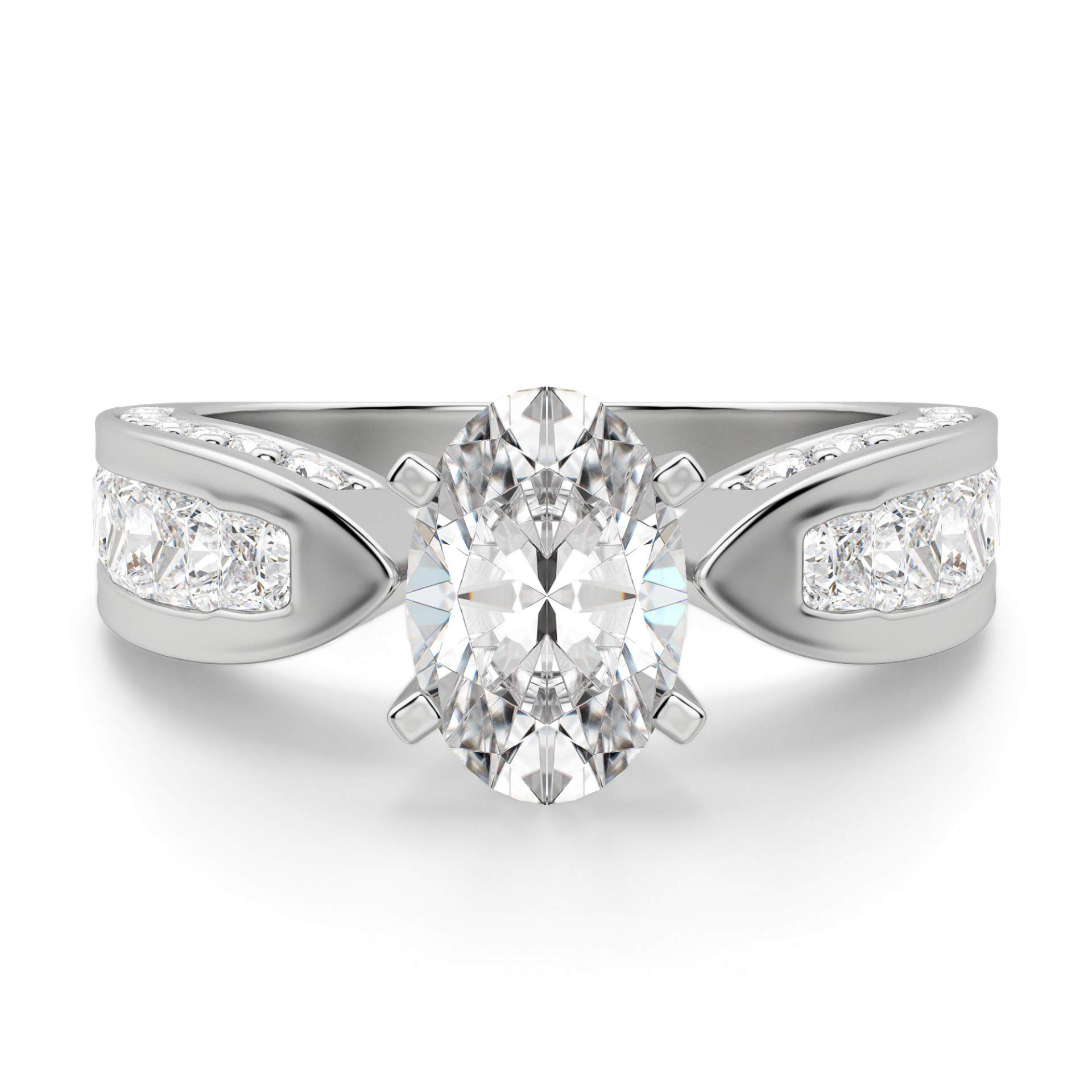 Gemonite 3.70TCW Oval Cut Vintage Style Moissanite Engagement Ring - Sterling Silver Wedding Band for Women, Anniversary Gift, Promise Ring, Birthday Present | Perfect for Proposals, Weddings & Special Occasions