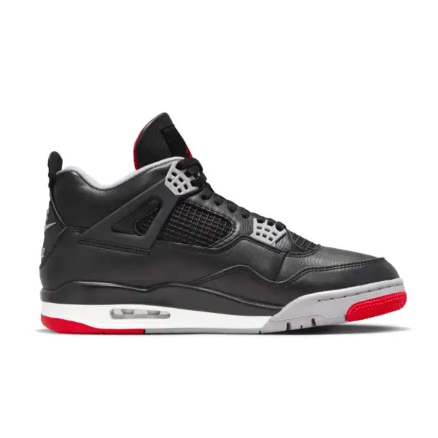 Air Jordan 4 Retro Bred Reimagined Sneakers - Black Cement Grey & Varsity Red Basketball Shoes for Men | Perfect for Streetwear Fashion & Basketball Games