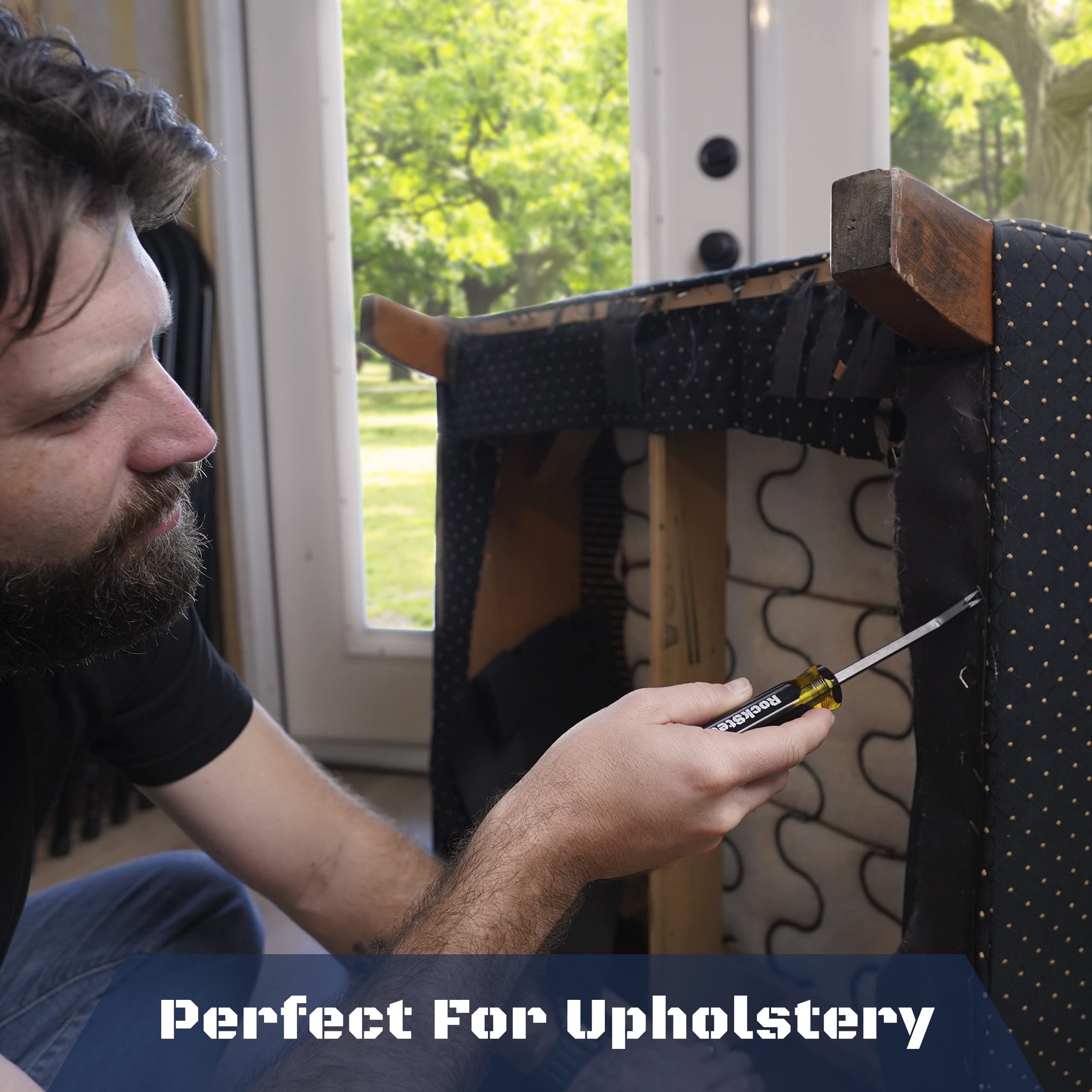 Heavy Duty Upholstery Staple Remover Tool - Professional Staple Puller & Tack Remover for Furniture, Carpet, DIY Projects - Perfect for Upholstery Repair, Home Renovation & Crafting
