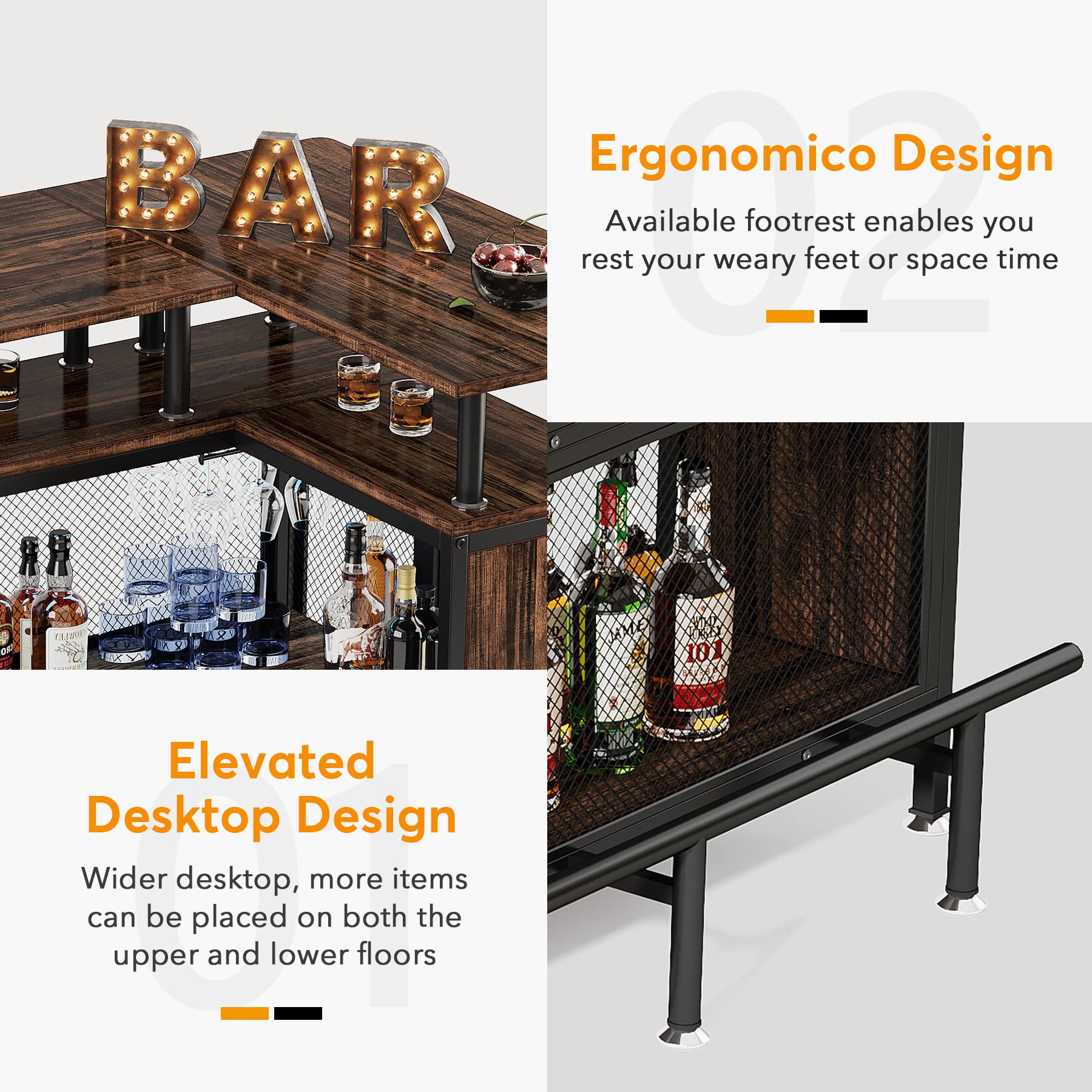 Little Tree Home Bar Unit - Mini Liquor Cabinet with Glass Shelf for Whiskey, Wine & Cocktail Storage - Perfect for Living Room, Man Cave or Home Bar Decor