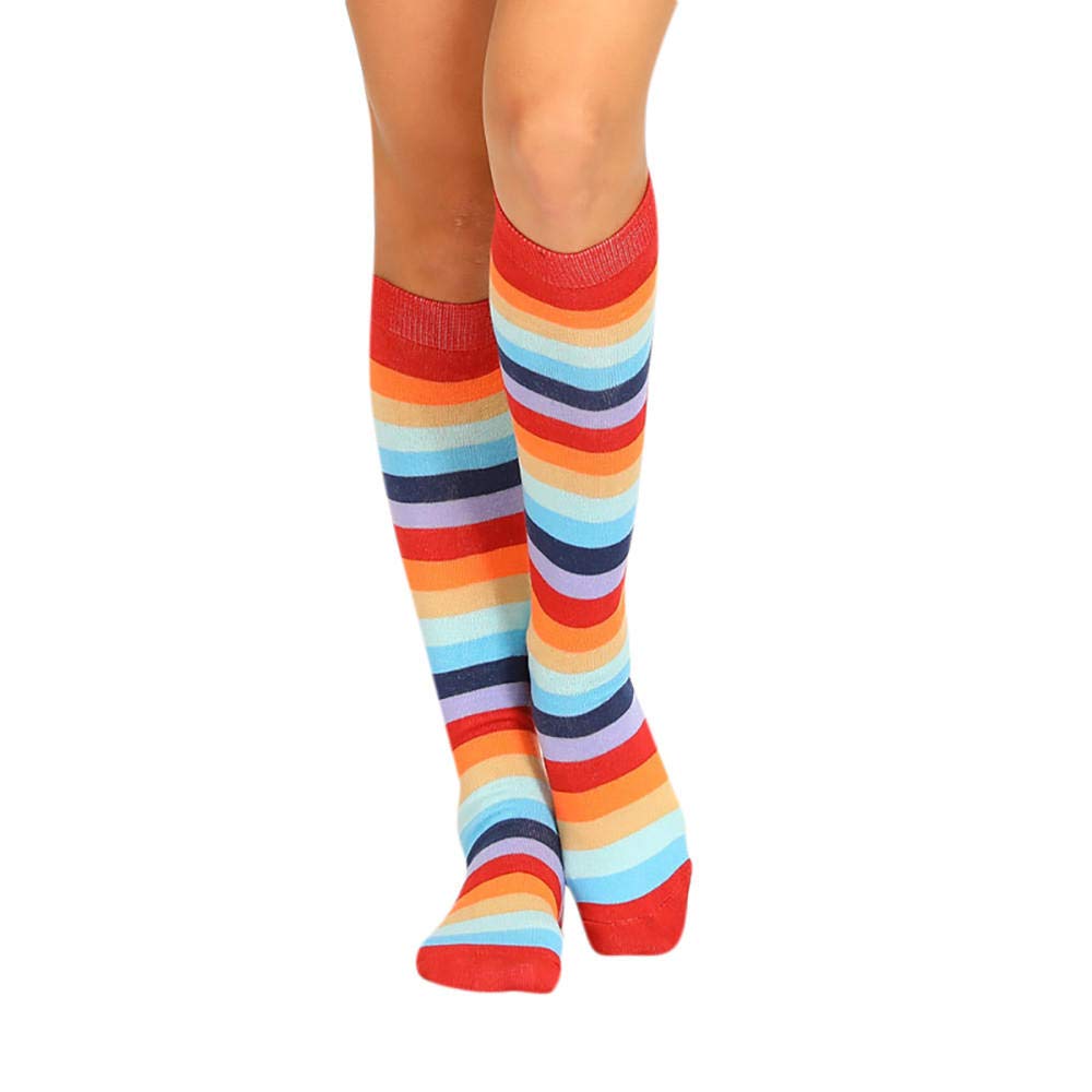 Sexy Striped Knee High Socks for Women - Warm Cotton Thigh Stockings - Fashion Over The Knee Stockings for Winter, Outfits & Cosplay