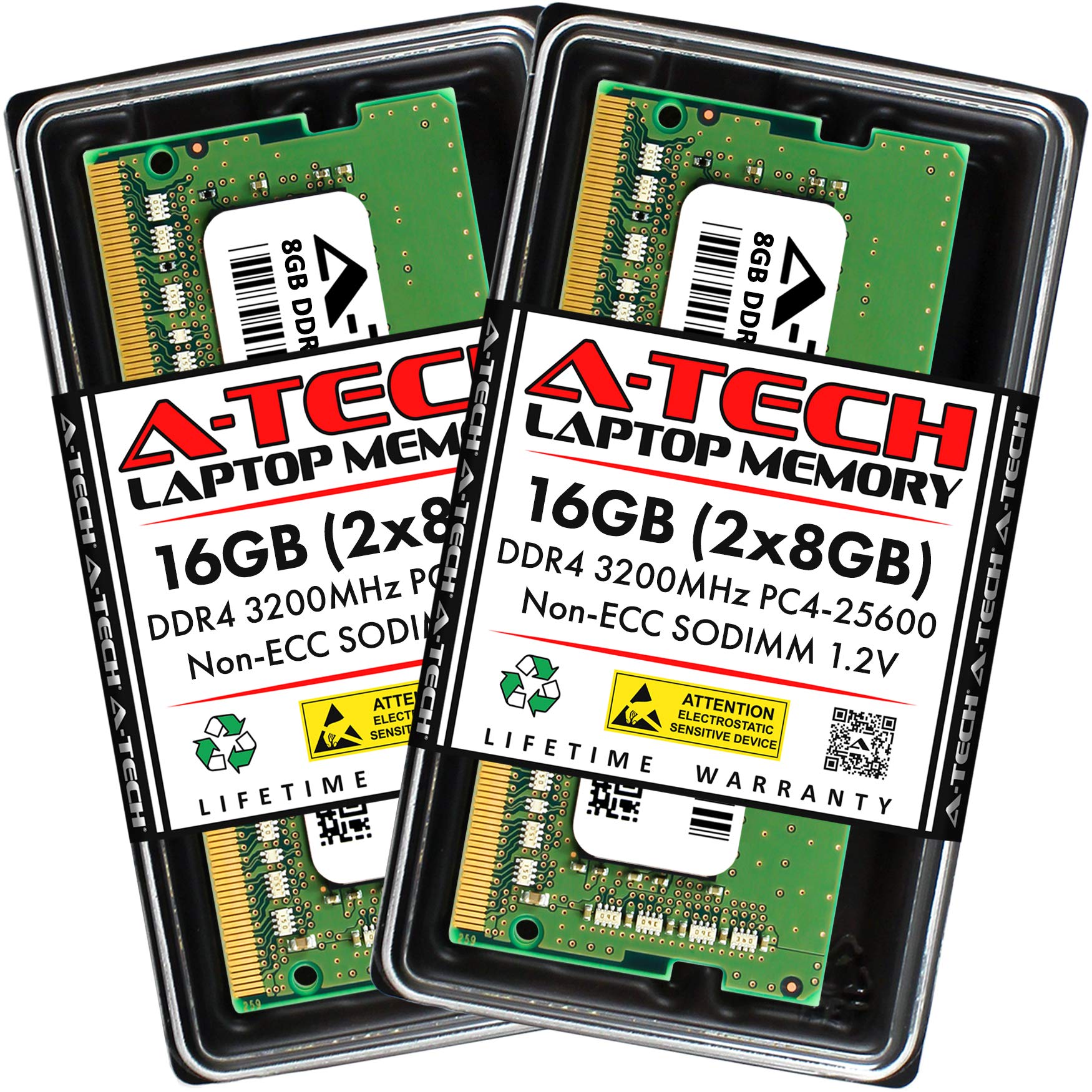 A-Tech 16GB RAM Kit (2x8GB) DDR4 3200MHz SODIMM for Lenovo Legion 5 15IMH05H Laptop - PC4-25600, Non-ECC, Unbuffered Memory Upgrade - Perfect for Gaming, Multitasking & Performance Boost