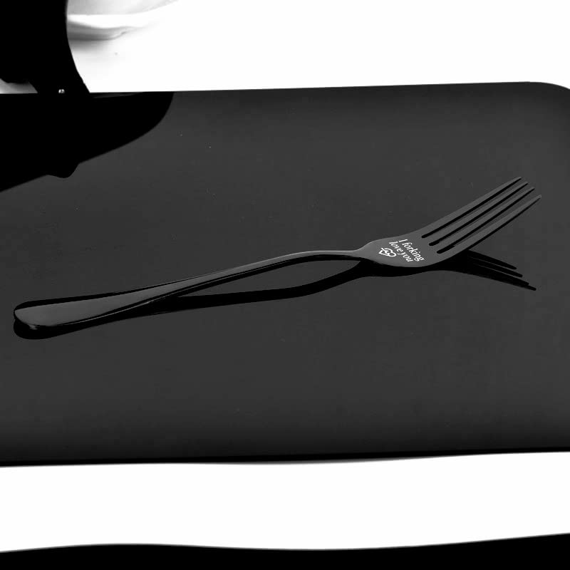 Funny 'I Forking Love You' Fork Set - Unique Anniversary & Birthday Gifts for Husband, Wife, Boyfriend, Girlfriend - Perfect Couples Gift for Christmas, Engagement & Romantic Dinners