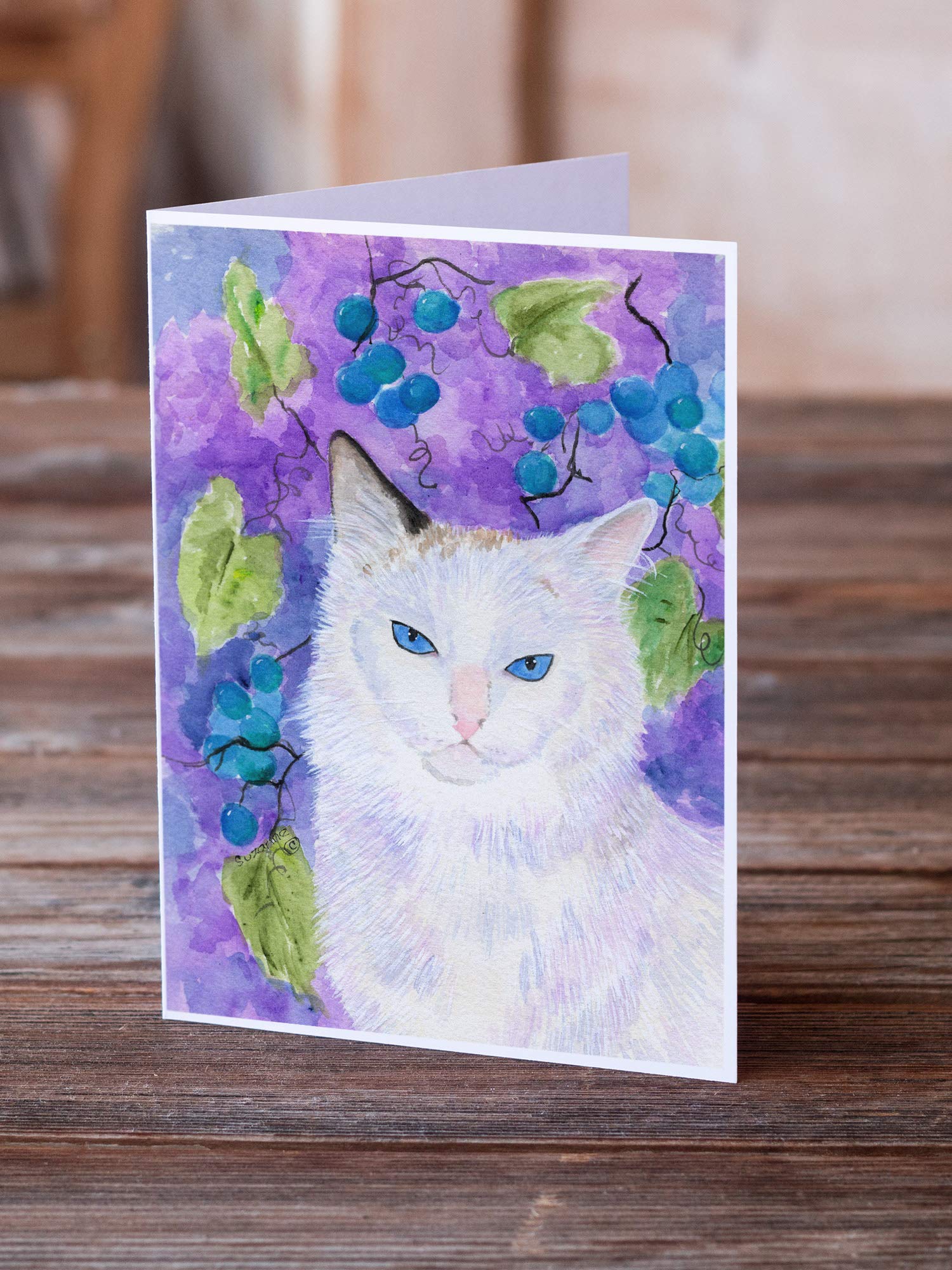 Whimsical A7 Size 5x7 Blank Cat Greeting Cards with Envelopes - Pack of 8 Blank Note Cards for Birthday, Thank You & Holiday Occasions | Caroline's Treasures SS1065GCA7P