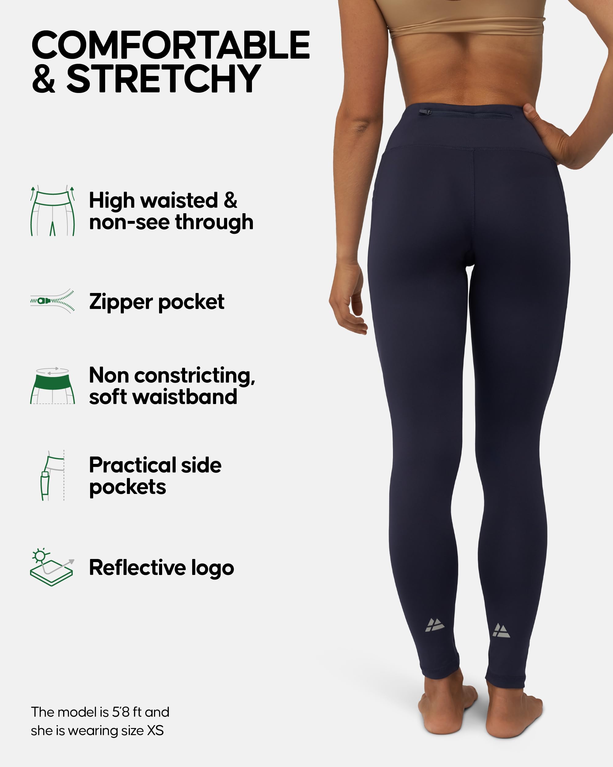 DANISH ENDURANCE Women's Workout Leggings with Pockets - Stretchy High Waisted Yoga Pants for Gym, Running & Everyday Wear