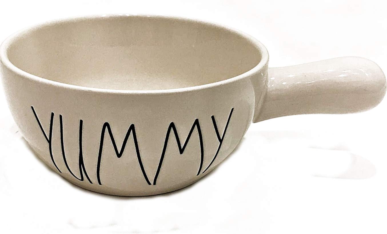 Rae Dunn by Magenta Ceramic Soup & Cereal Bowl - Oven Safe to 400°F - Perfect for Breakfast, Snacks & Baking - Yummy Design