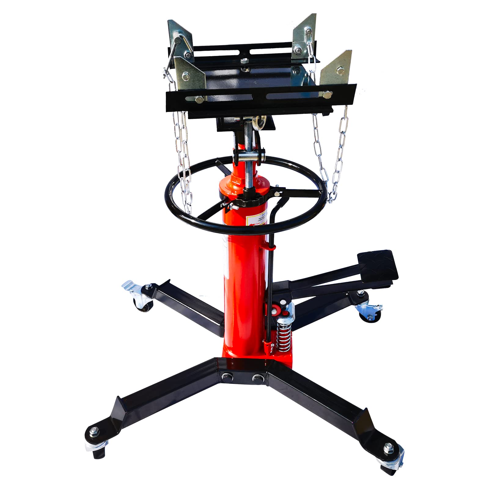 1600lbs (3/4 Ton) Hydraulic Transmission Jack - 2-Stage Telescopic Floor Jack with Foot Pedal & 360° Swivel Wheels - Heavy Duty Garage Lift for Car Repair, Auto Shop, and DIY Mechanics - Perfect for Transmission Replacement and Vehicle Maintenance