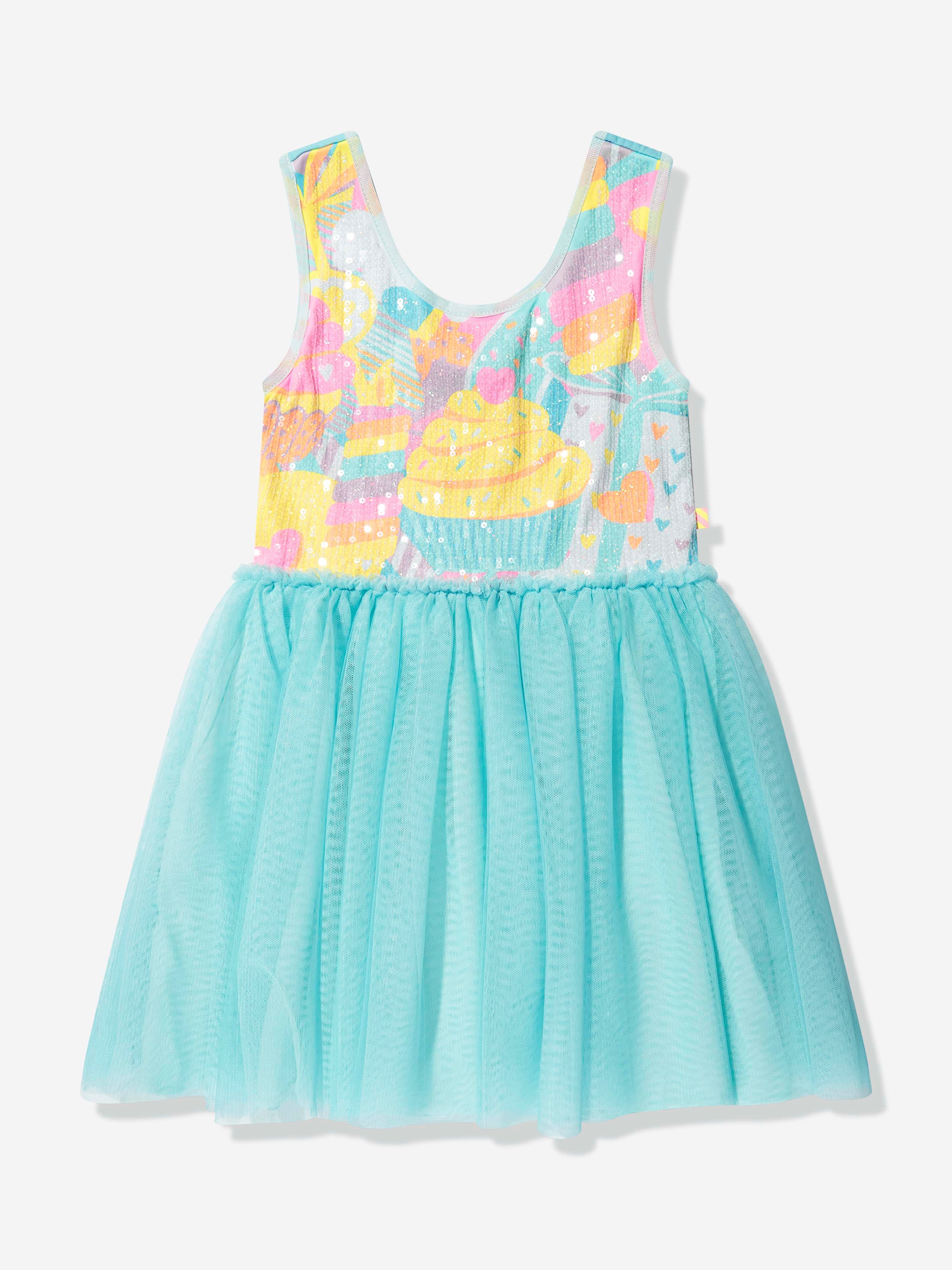 Billieblush Girls Sparkly Blue Dress with Glitter Crown - Perfect for Birthday Parties, Pageants & Special Occasions