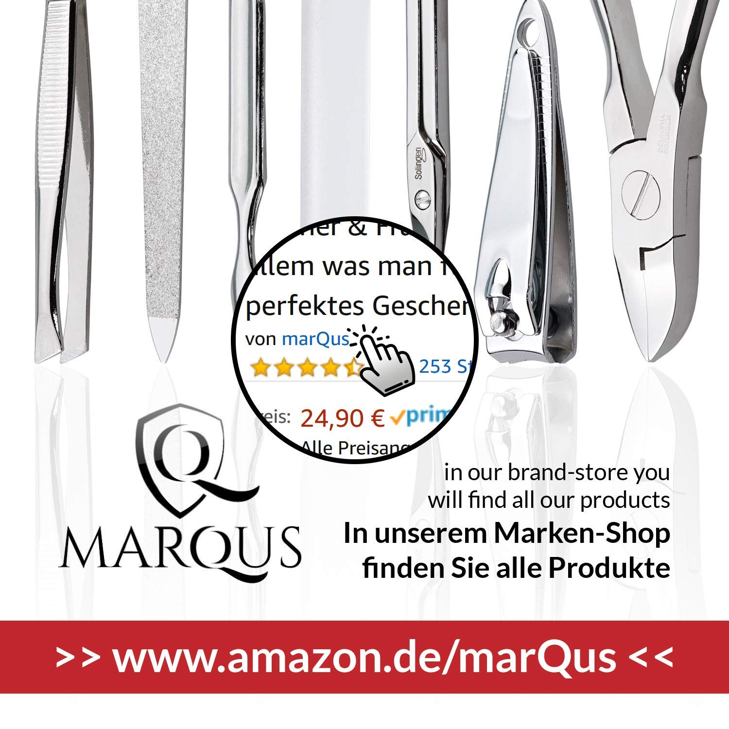 Premium Solingen Germany Manicure & Pedicure Set for Women & Men - Professional Nail Care Kit with Glass Nail File, Clippers & Grooming Tools - Perfect for Home Spa, Travel & Gift Giving