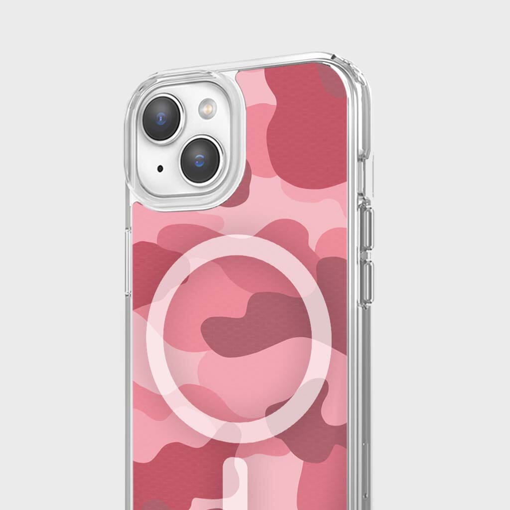 MagSafe iPhone 14 Case - Pink Camo Design with Strong Magnetic Attachment | Perfect for Everyday Protection & Wireless Charging