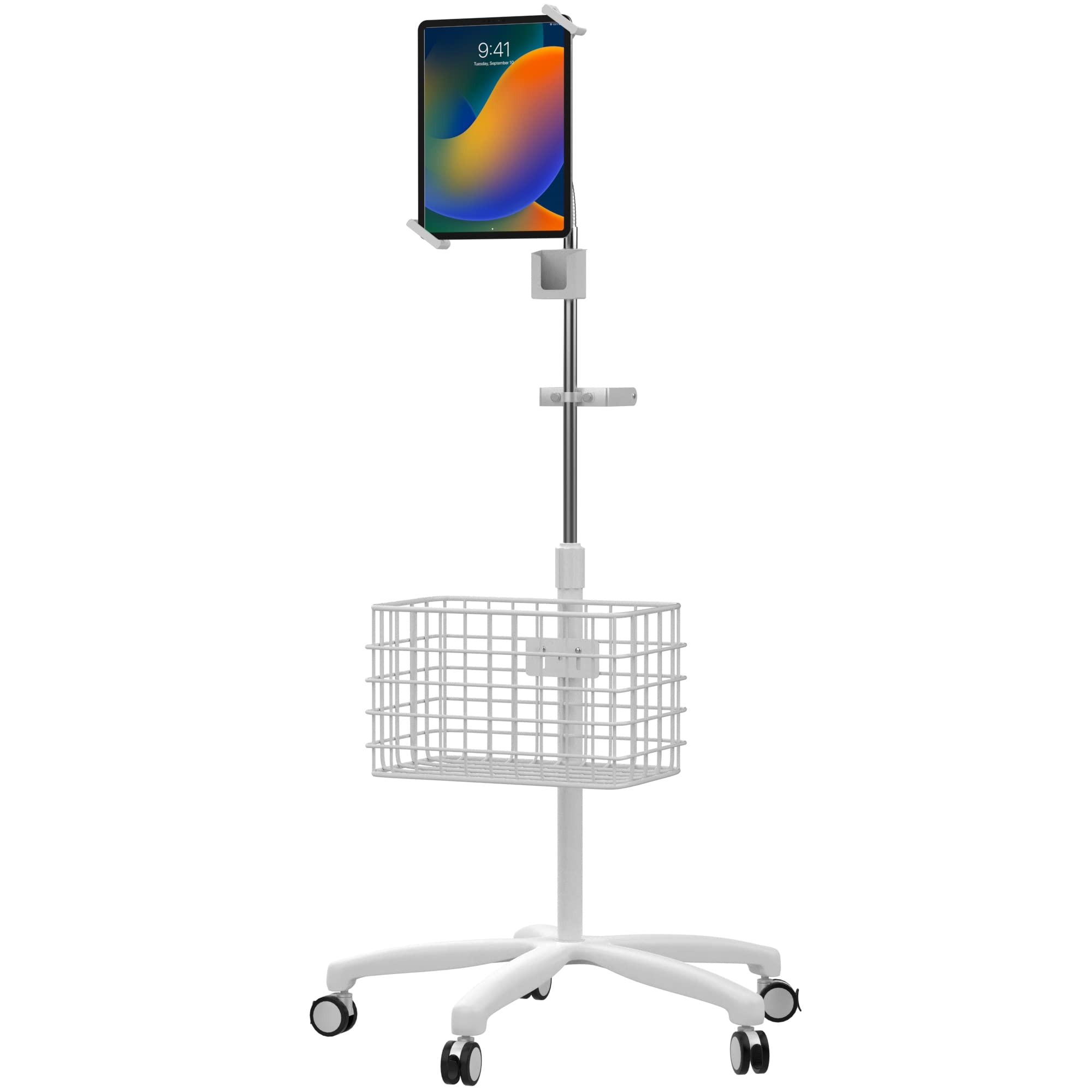 Heavy-Duty Medical Mobile Floor Stand for iPad 7-9 Gen 10.2