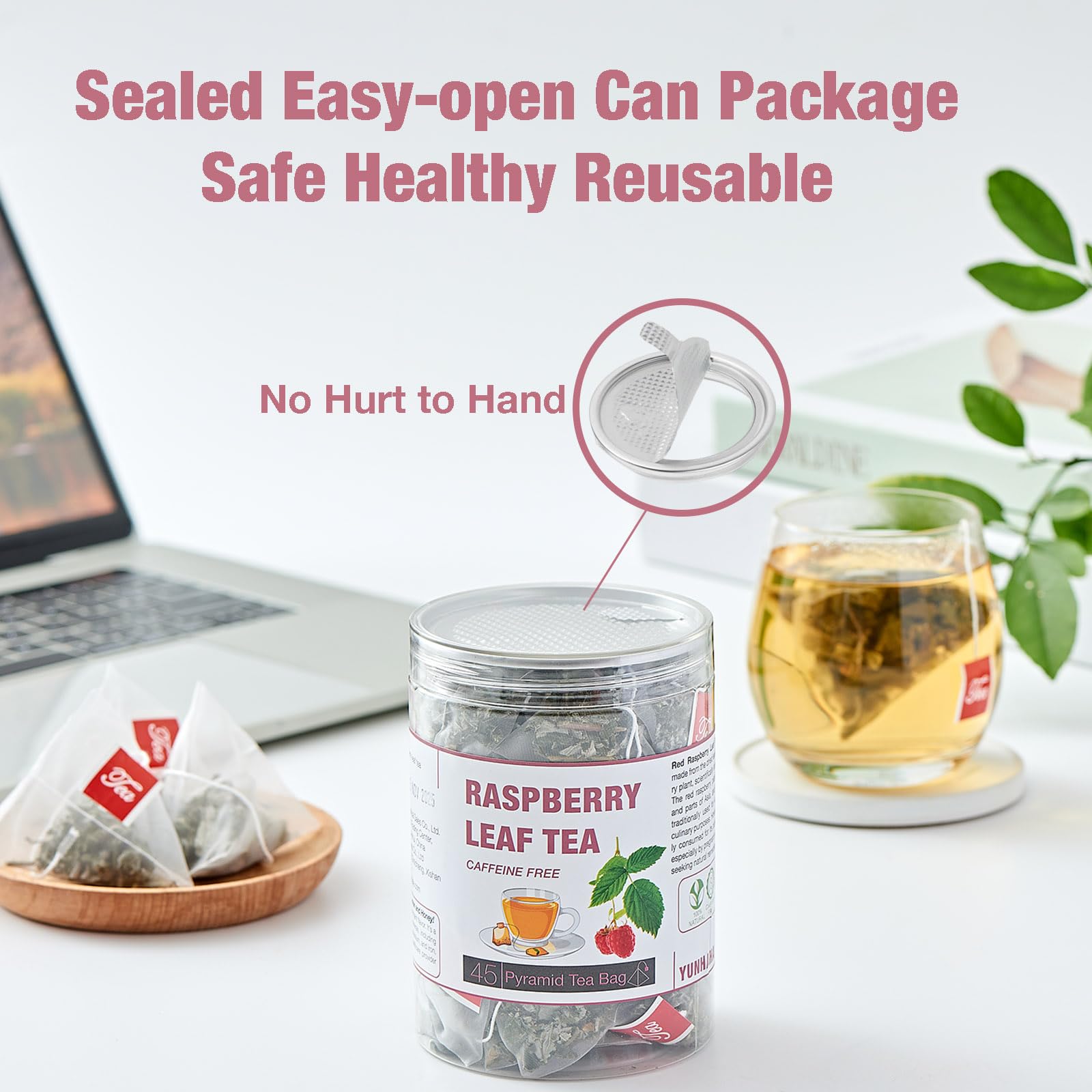 Organic Red Raspberry Leaf Tea Bags - 45 Count | All-Natural Herbal Tea for Women's Health | Menstrual Cramp Relief & Cycle Support | Caffeine-Free, Non-GMO | Perfect for Relaxation & Wellness Routines