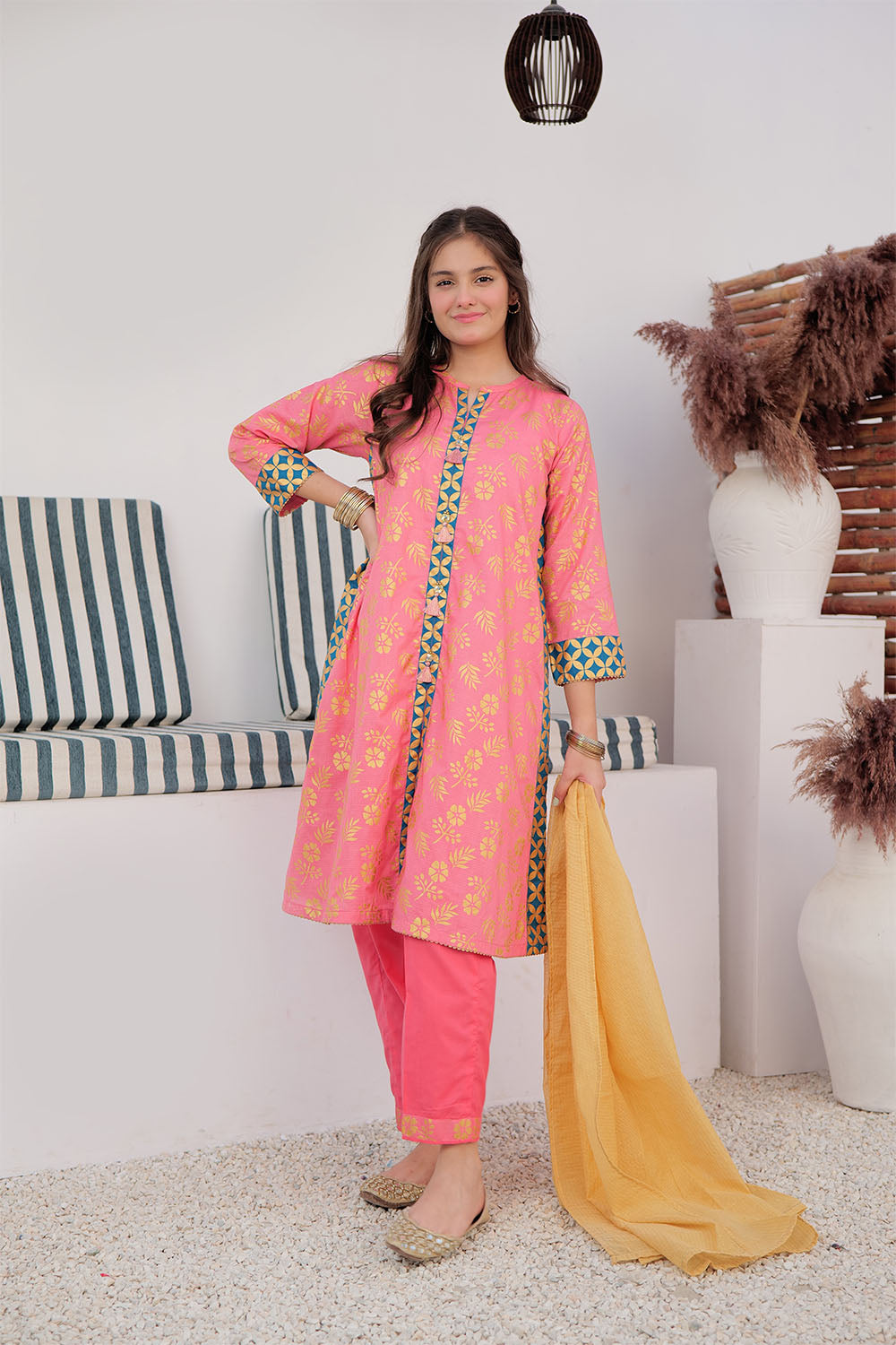 Premium Cotton Dobby Peach Stitched Suit for Women - Elegant Senorita Style | Perfect for Business Meetings, Weddings & Special Occasions
