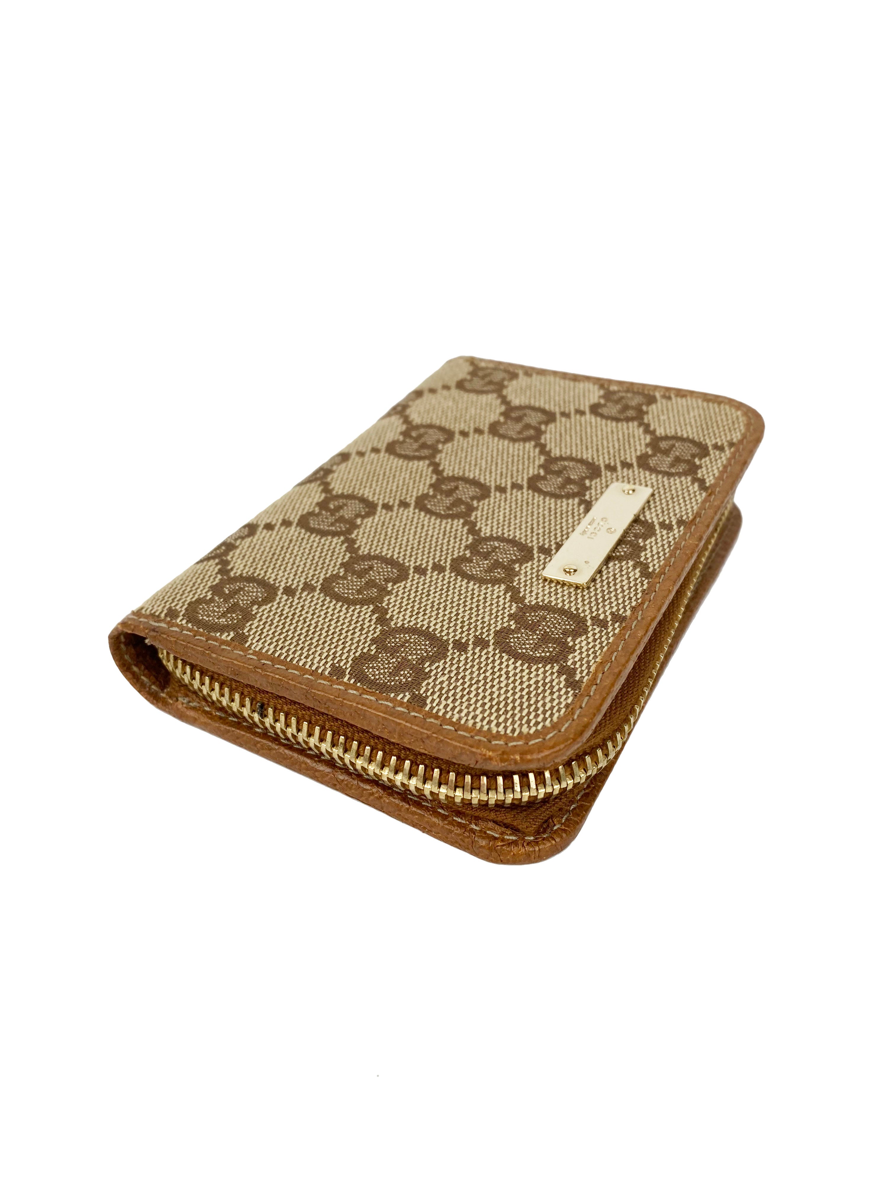 Gucci Monogram Zipped Cardholder Wallet for Women & Men - Slim RFID Blocking Credit Card Holder with Zip Pocket - Perfect for Travel, Business & Everyday Use