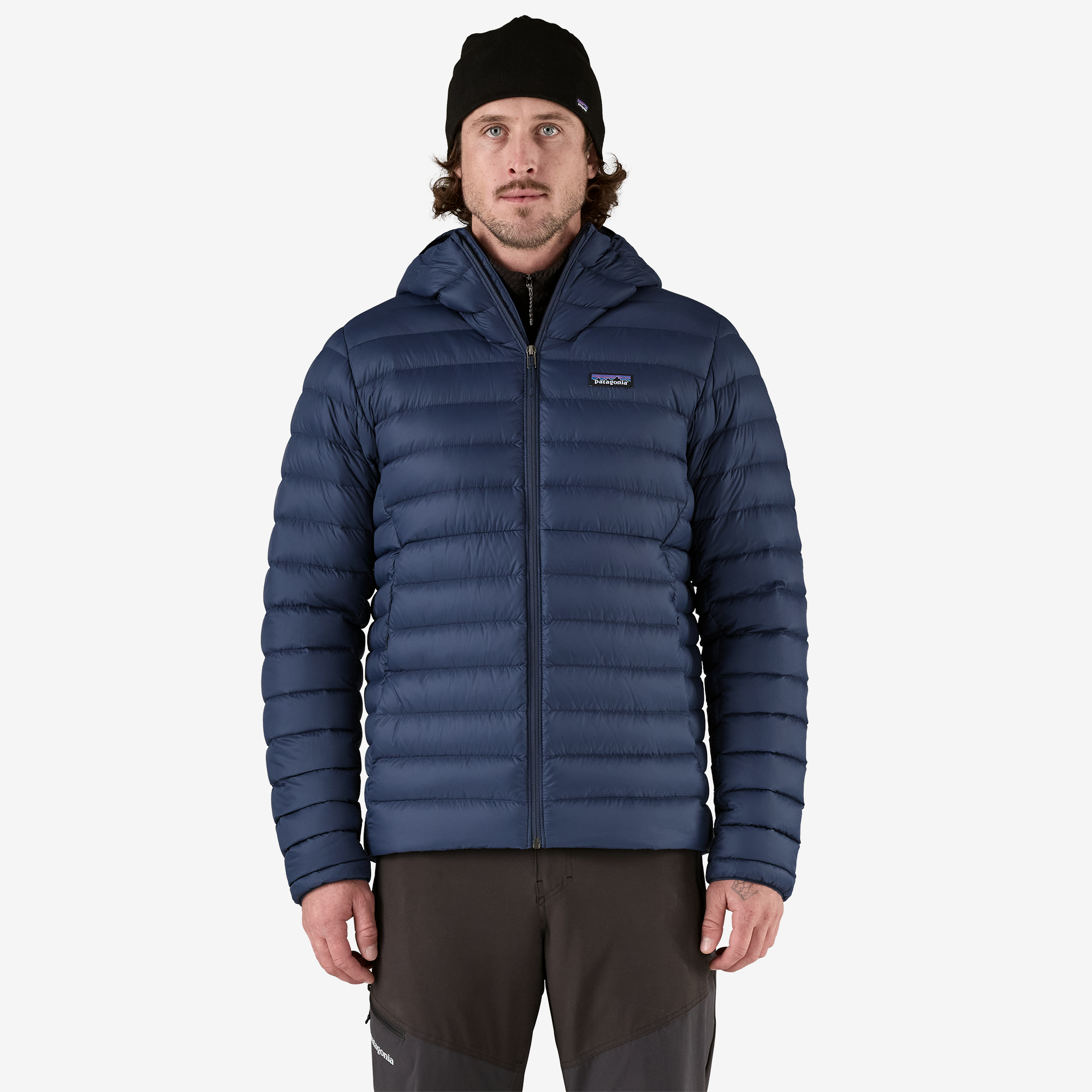 Men's Down Sweater Hooded Jacket - Lightweight Warm Winter Coat for Outdoor Activities & Travel