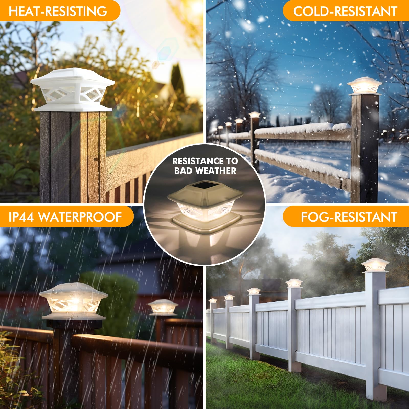 TWINSLUXES 12 Pack Solar Post Cap Lights Outdoor, Waterproof LED Solar Fence Lights for 3.5x3.5 4x4 5x5 6x6 Wooden & Vinyl Posts - 2 Brightness Modes, Solar Powered Garden Lights for Patio, Porch, Pathway, Driveway & Yard Decoration