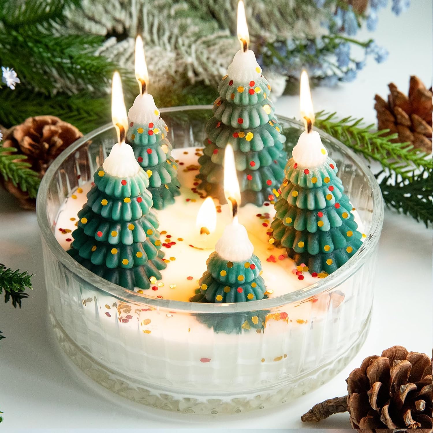 Christmas Tree Candles - Rustic Holiday Decor for Home & Gifts
