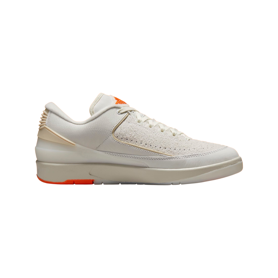 Air Jordan 2 Retro Low Sneakers - White Sail/Light Bone/Bright Mandarin Colorway - Men's Basketball Shoes for Casual Wear & Street Style