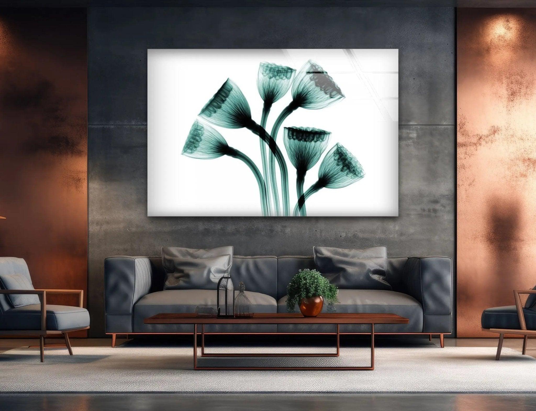 Albert Koetsier Lotus Seedheads Glass Wall Art - Elegant Handcrafted Floral Decor for Living Room, Bedroom & Office - Perfect for Home & Office Decorations