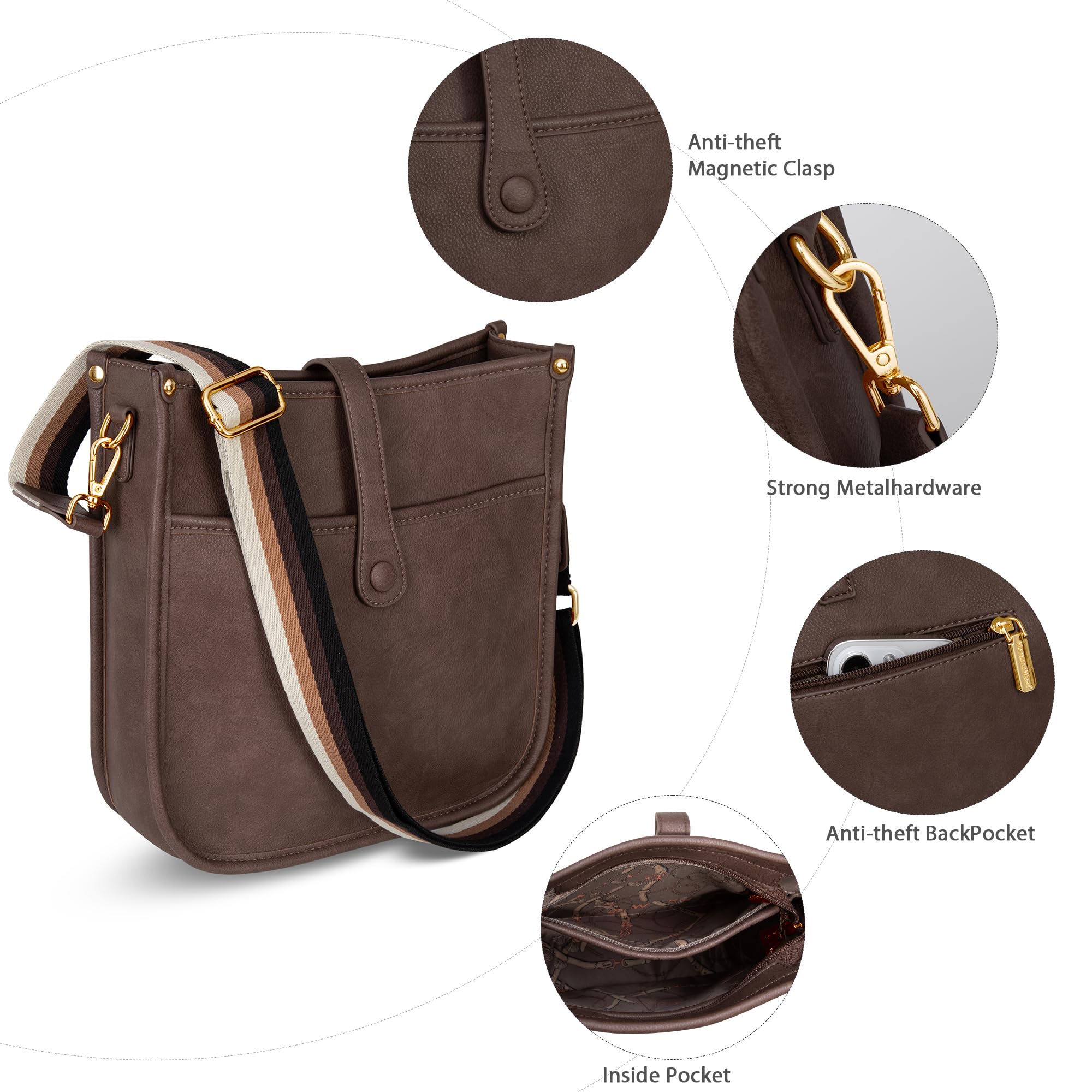 Montana West Women's Crossbody Bags - Stylish Hobo Purses & Shoulder Bucket Handbags for Everyday Use, Travel & Shopping