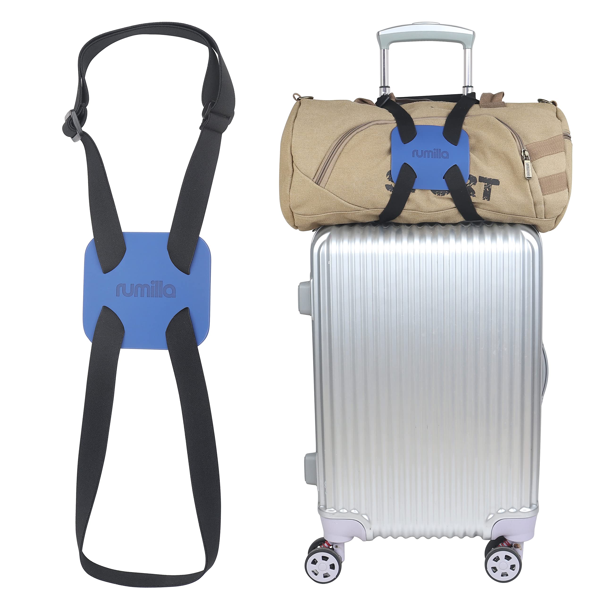 **Elastic Luggage Bungee Strap - Travel Suitcase Belt for Securing Extra Bags (Easy Version, Blue) - Perfect for Airports, Road Trips & Train Travel**