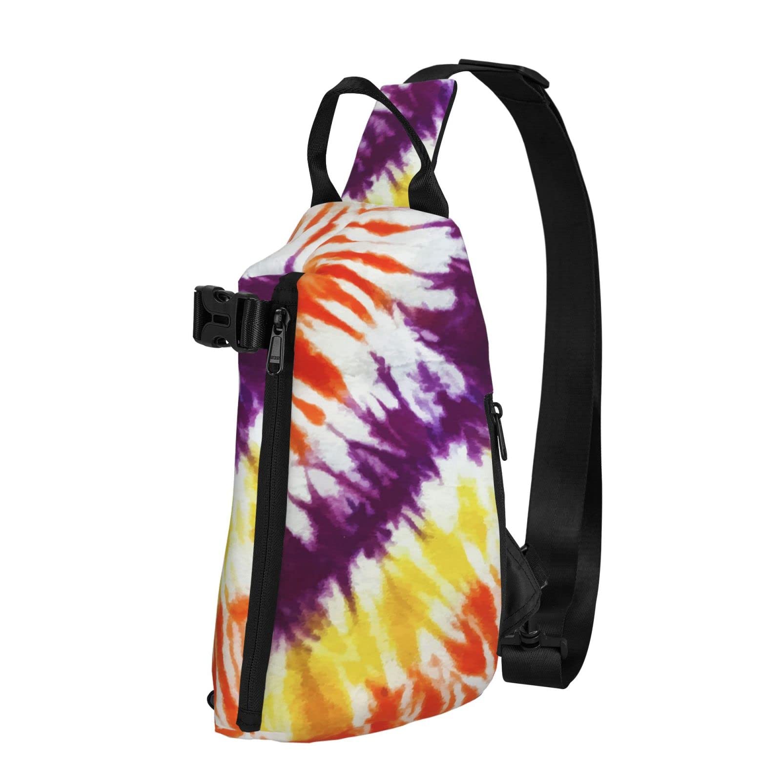 Trendy Spiral Tie Dye Crossbody Bag for Men - Lightweight Sling Backpack with Zipper Pockets - Perfect for Cycling, Travel, Hiking & Outdoor Adventures - Casual Shoulder Bag for Daily Use & Gym Essentials